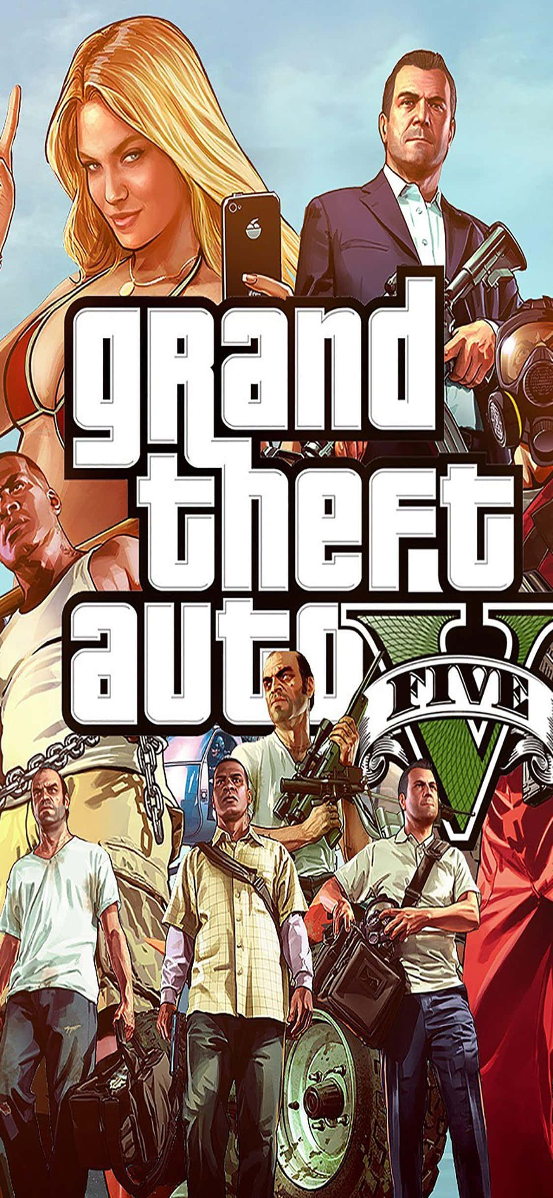iPhone X พื้นหลัง Grand Theft Auto V ตัวละครในเกม วอลเปเปอร์