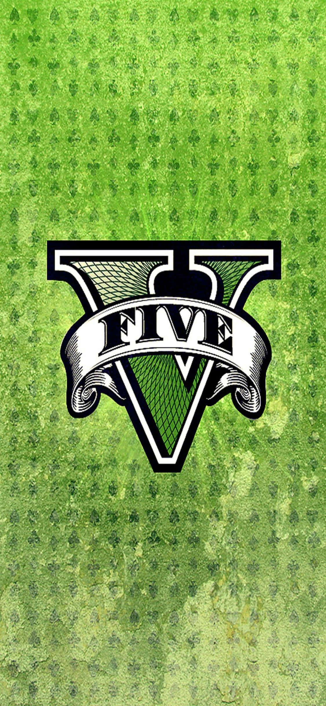 พื้นหลัง iPhone X Grand Theft Auto V และโลโก้เกม วอลเปเปอร์