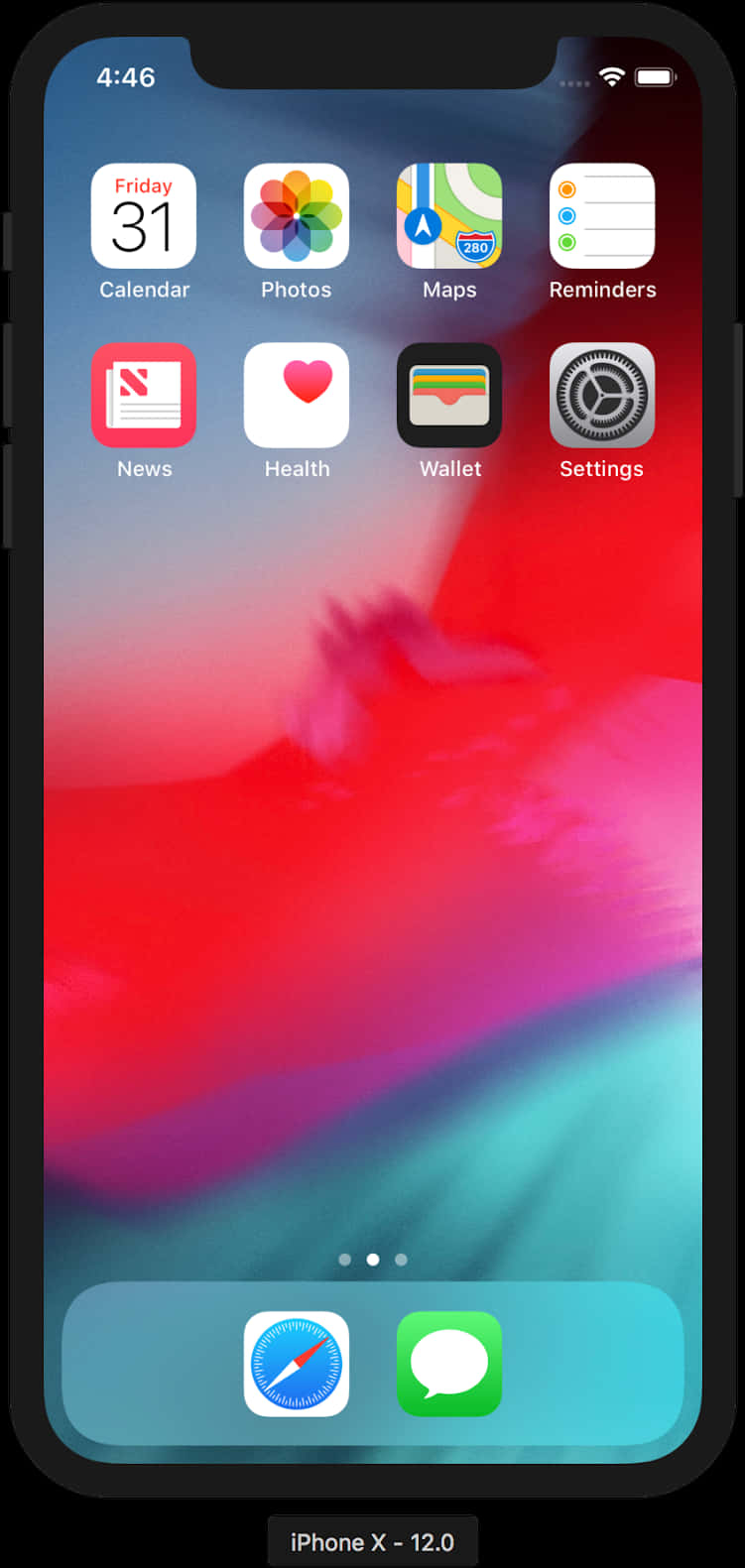 หน้าจอแสดงผลหน้าหลักของ iPhone X วอลเปเปอร์