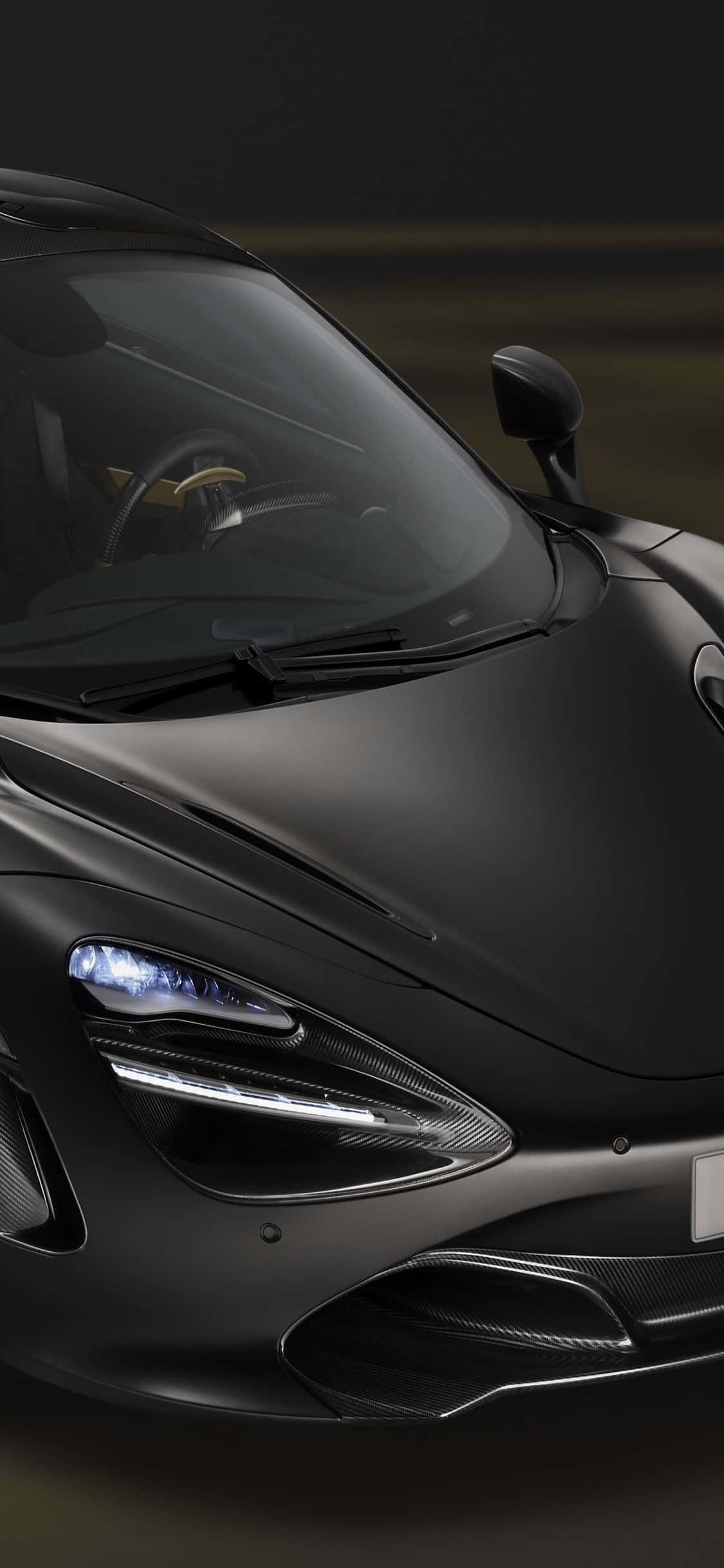 iPhone X McLaren 720s พื้นหลังสีดำ วอลเปเปอร์
