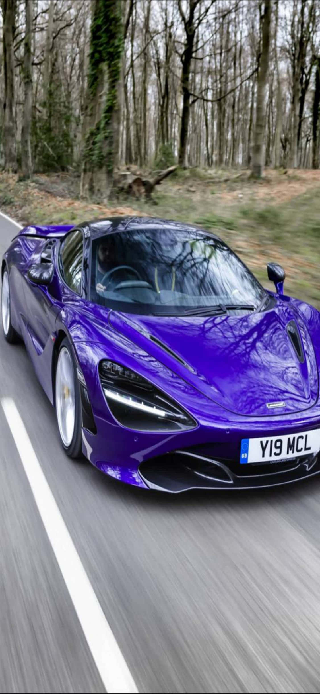 iPhone X McLaren 720s Lantana สีม่วงพื้นหลัง วอลเปเปอร์