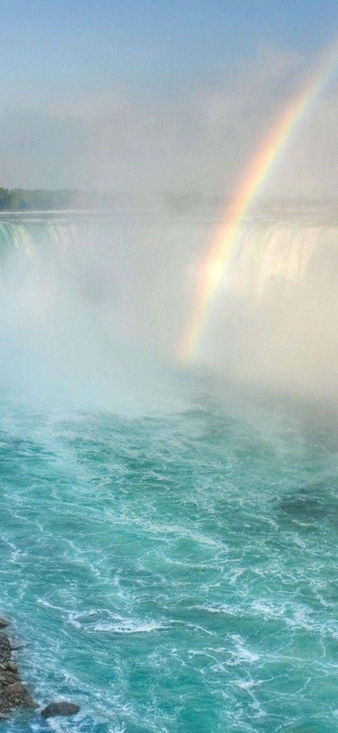 iPhone X Niagara Falls Rainbow Background วอลเปเปอร์