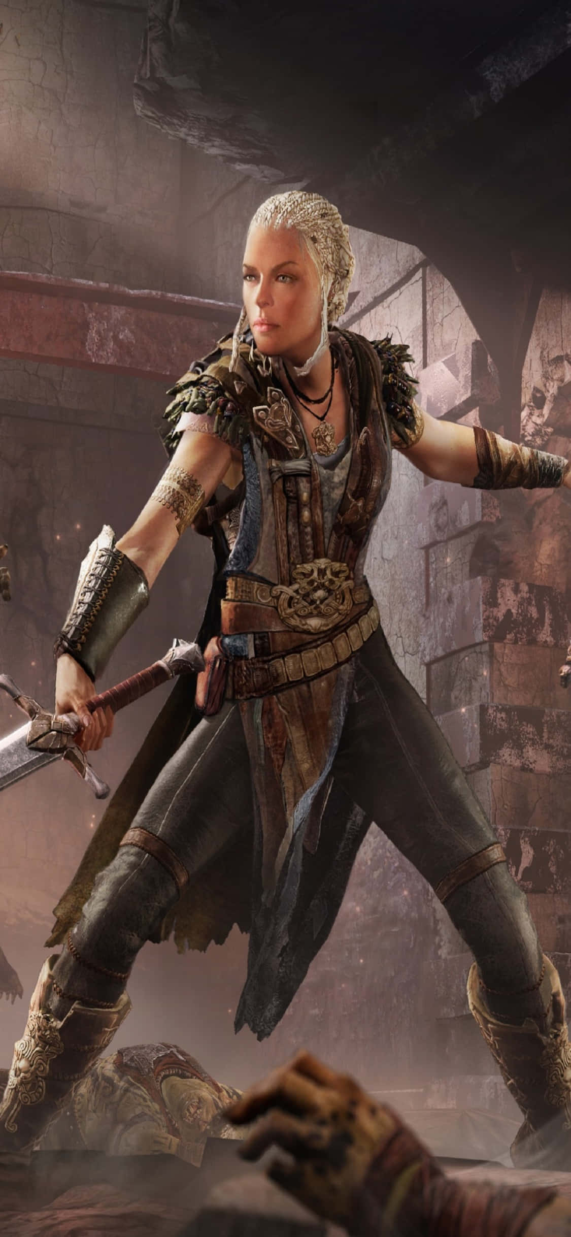 พื้นหลัง iPhone X Shadow Of Mordor Lithariel วอลเปเปอร์