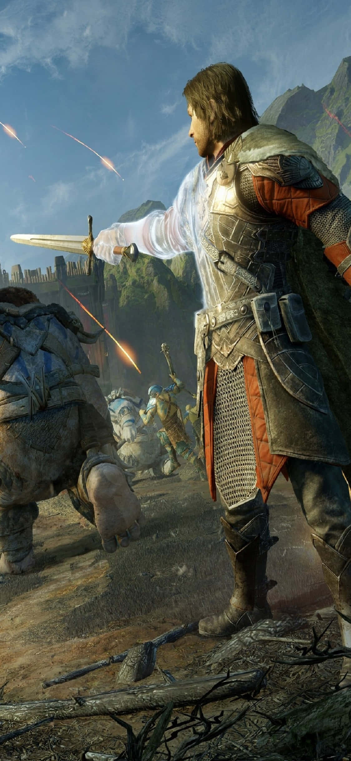 พื้นหลัง iPhone X Shadow Of Mordor Talion วอลเปเปอร์