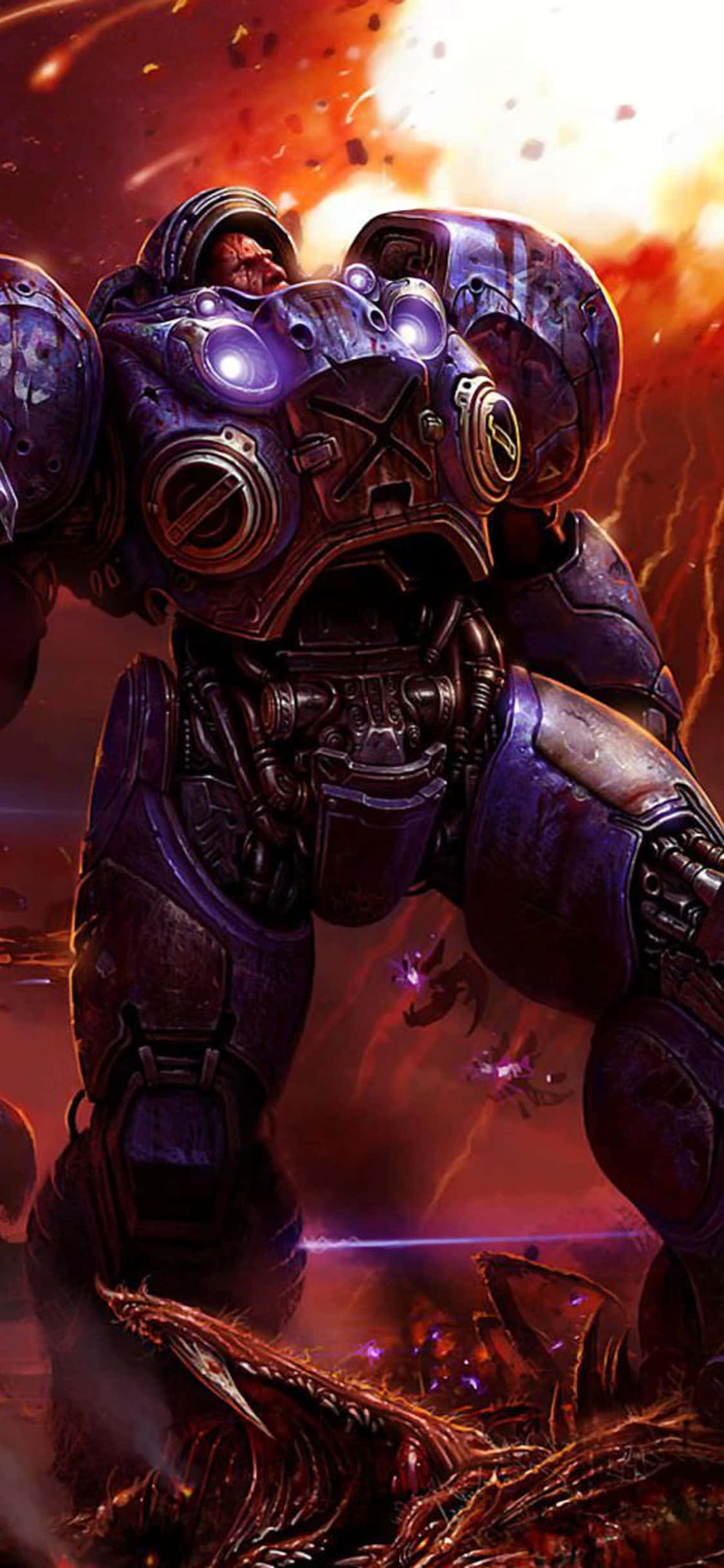 iPhone X Starcraft Ii พื้นหลัง Heavy Mecha วอลเปเปอร์