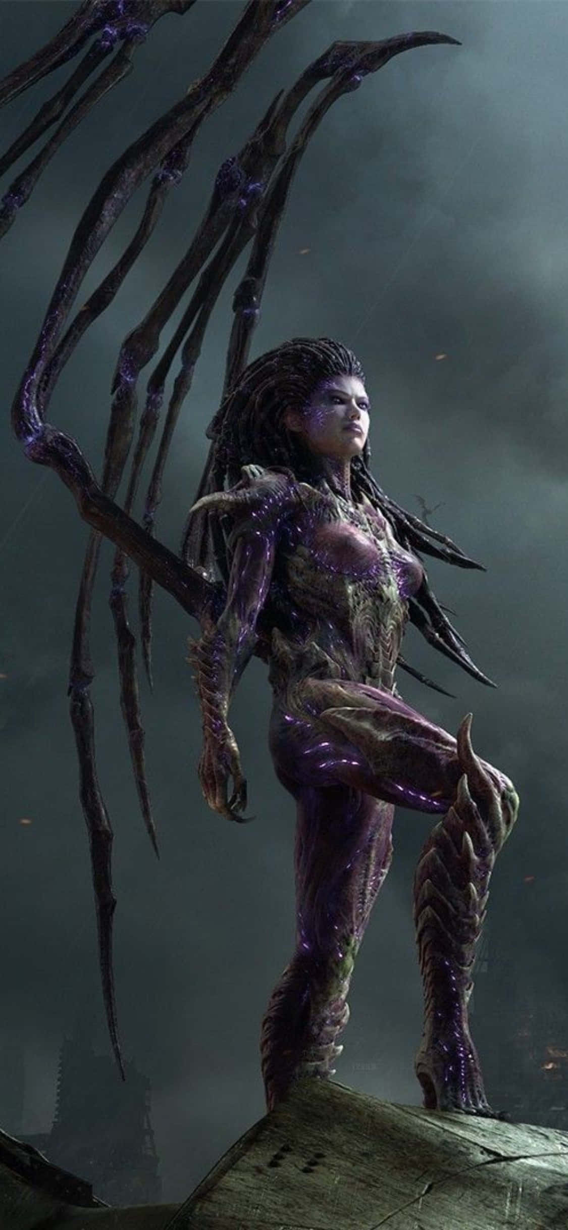 iPhone X พื้นหลัง Starcraft II ท้องฟ้าสีเทา วอลเปเปอร์