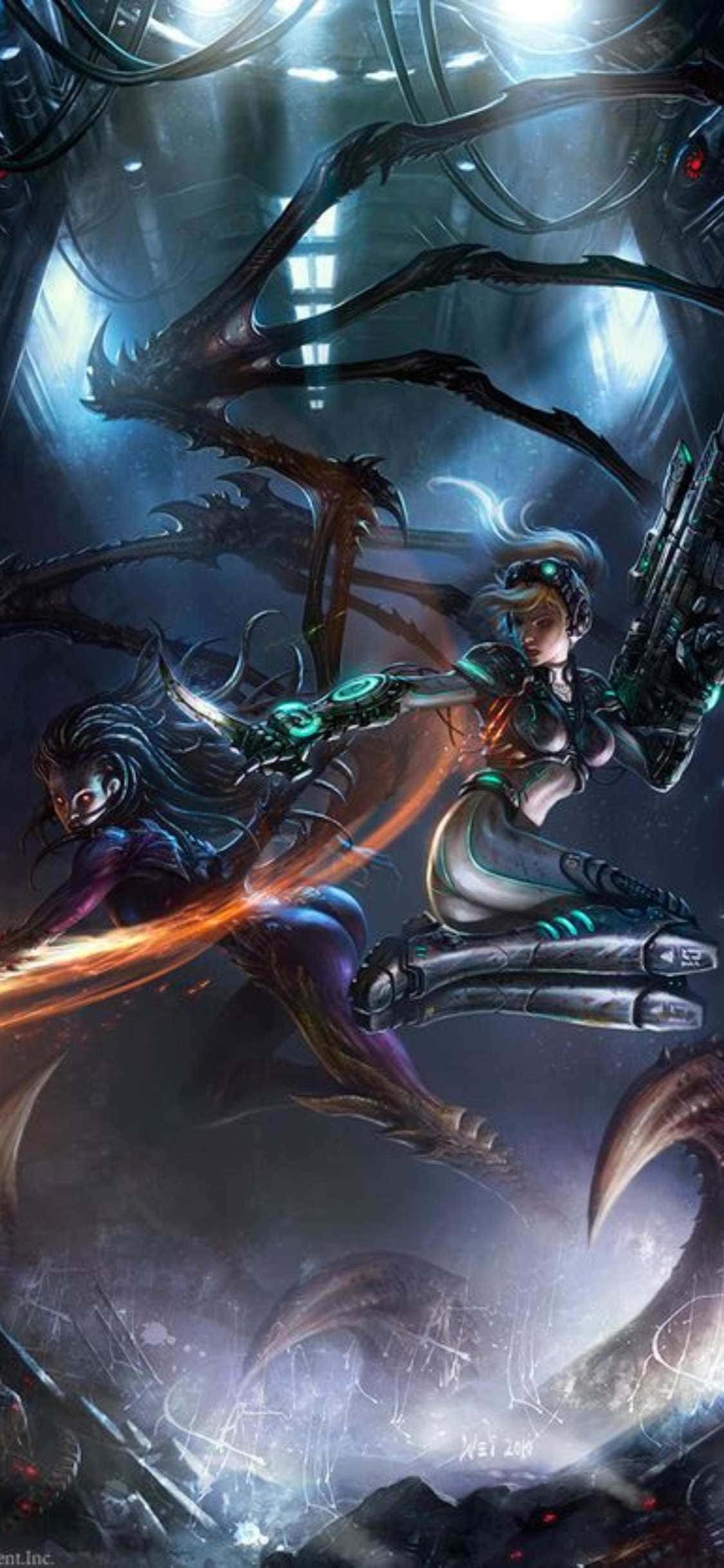 พื้นหลัง iPhone X Starcraft II Sarah Nova วอลเปเปอร์