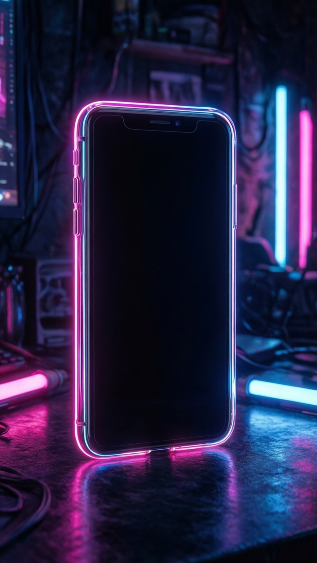 ขอบนีออน iPhone XR วอลเปเปอร์