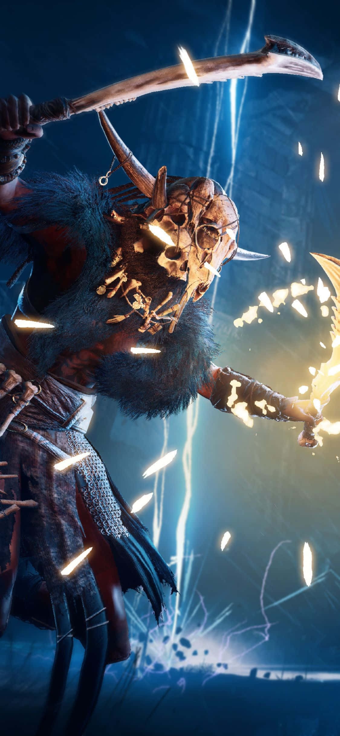 iPhone XS Assassin's Creed Valhalla สัตว์ประหลาดเบร์เคโลว์พื้นหลัง วอลเปเปอร์