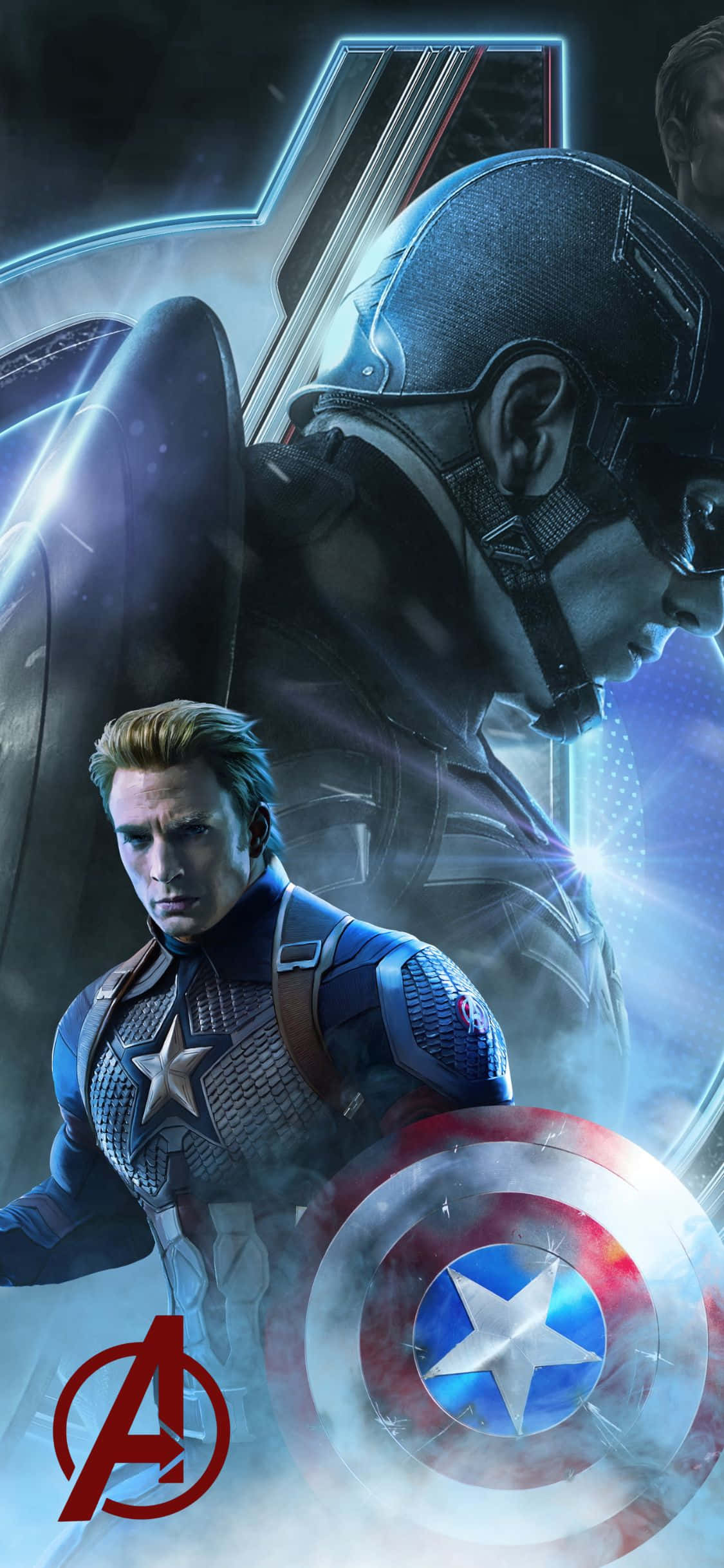 พื้นหลังโอเวอร์เลย์ iPhone XS Avengers Captain America วอลเปเปอร์