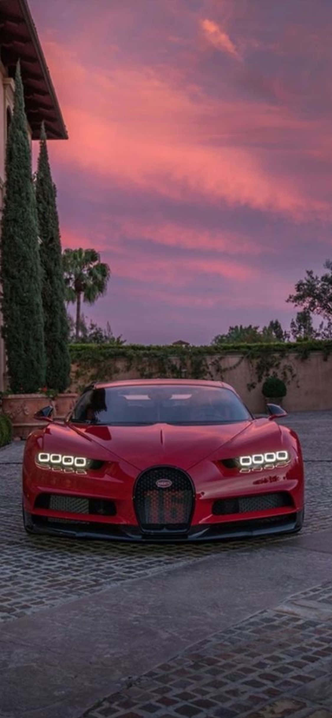 iPhone Xs พร้อมพื้นหลังหรูหราของ Bugatti วอลเปเปอร์