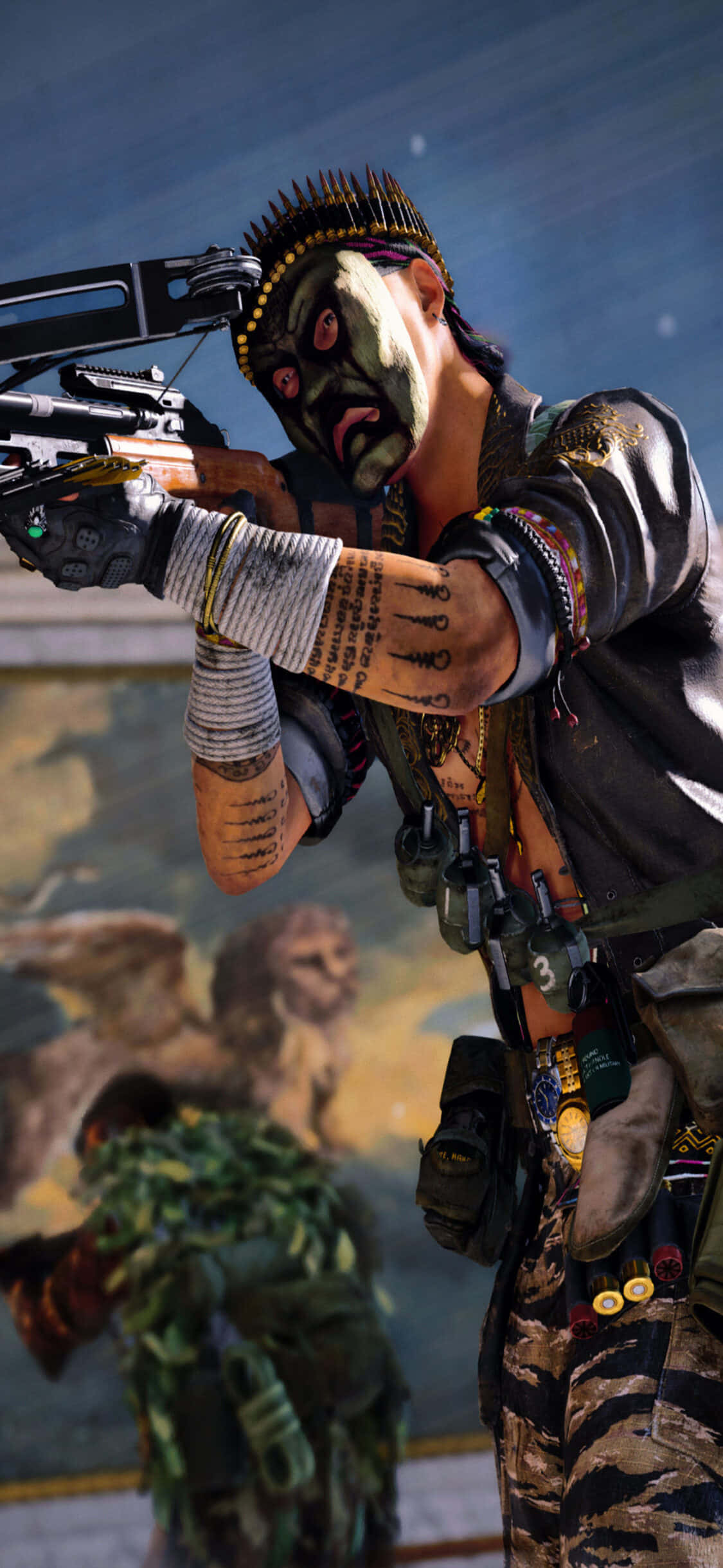 พื้นหลัง iPhone Xs Call Of Duty Black Ops Cold War Crossbow วอลเปเปอร์