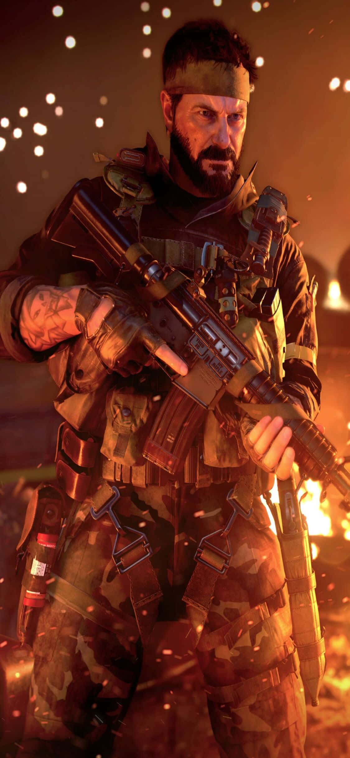 พื้นหลัง iPhone Xs Call Of Duty Black Ops Cold War Woods ไฟ วอลเปเปอร์