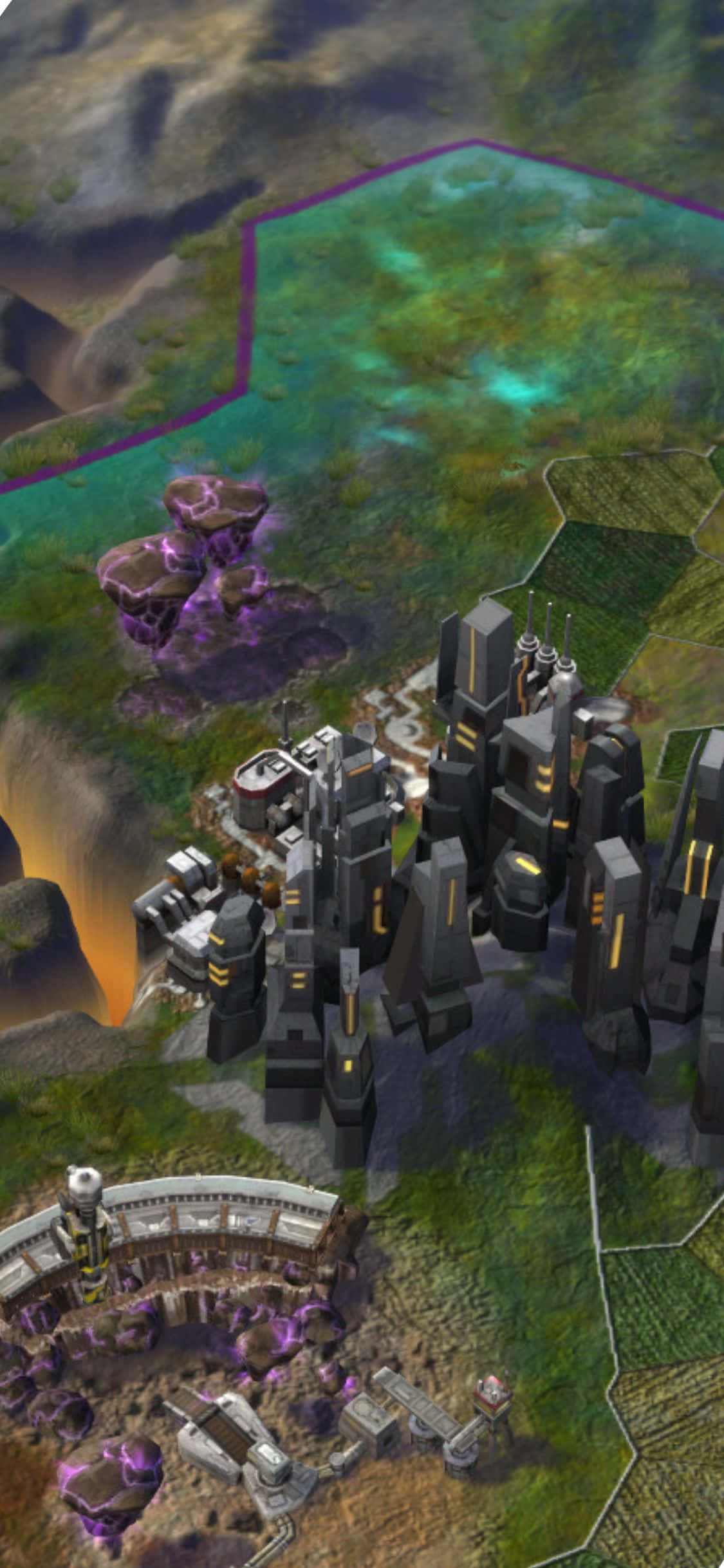 iPhone XS Civilization Beyond Earth แผนที่มุมสูงพื้นหลัง วอลเปเปอร์