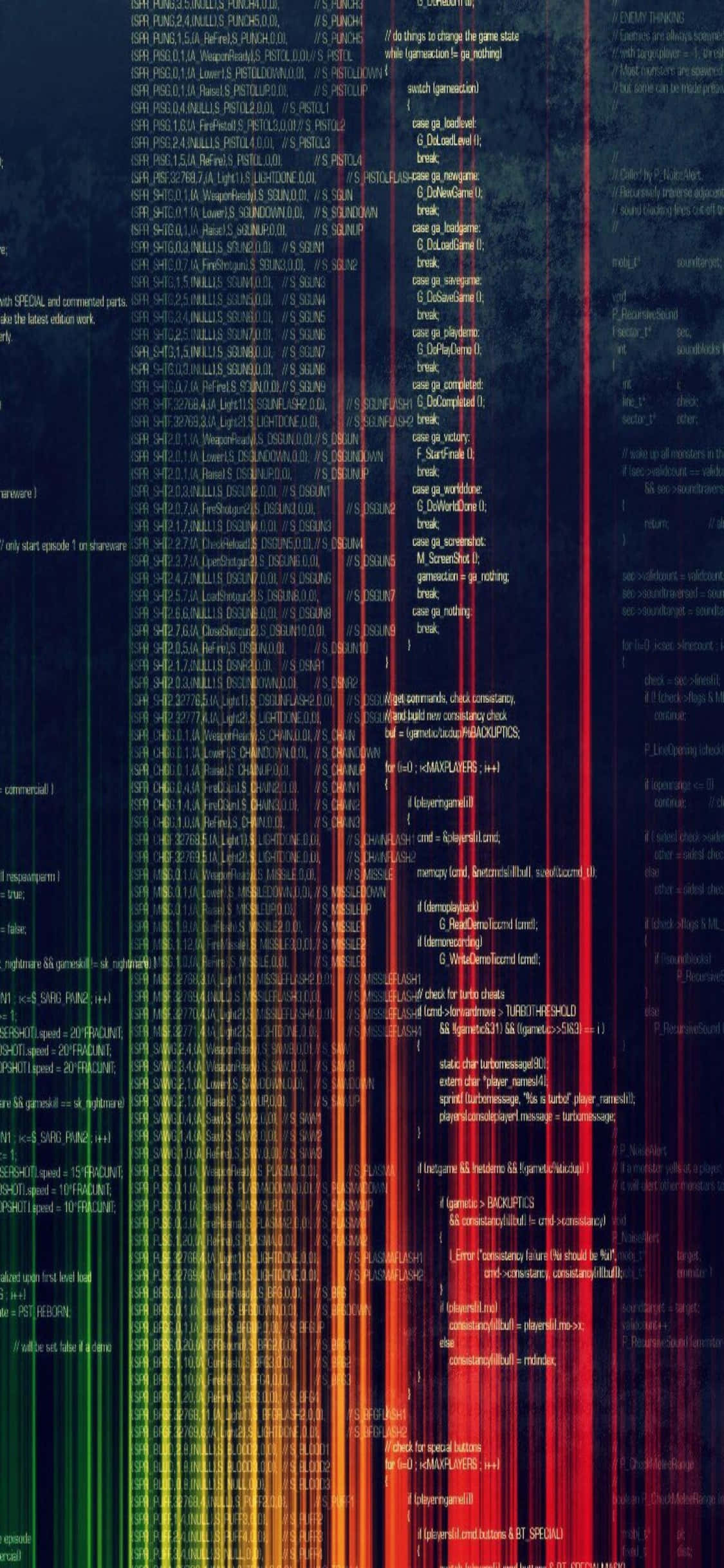 พื้นหลังการเขียนโปรแกรม iPhone Xs แบบ Glitch วอลเปเปอร์