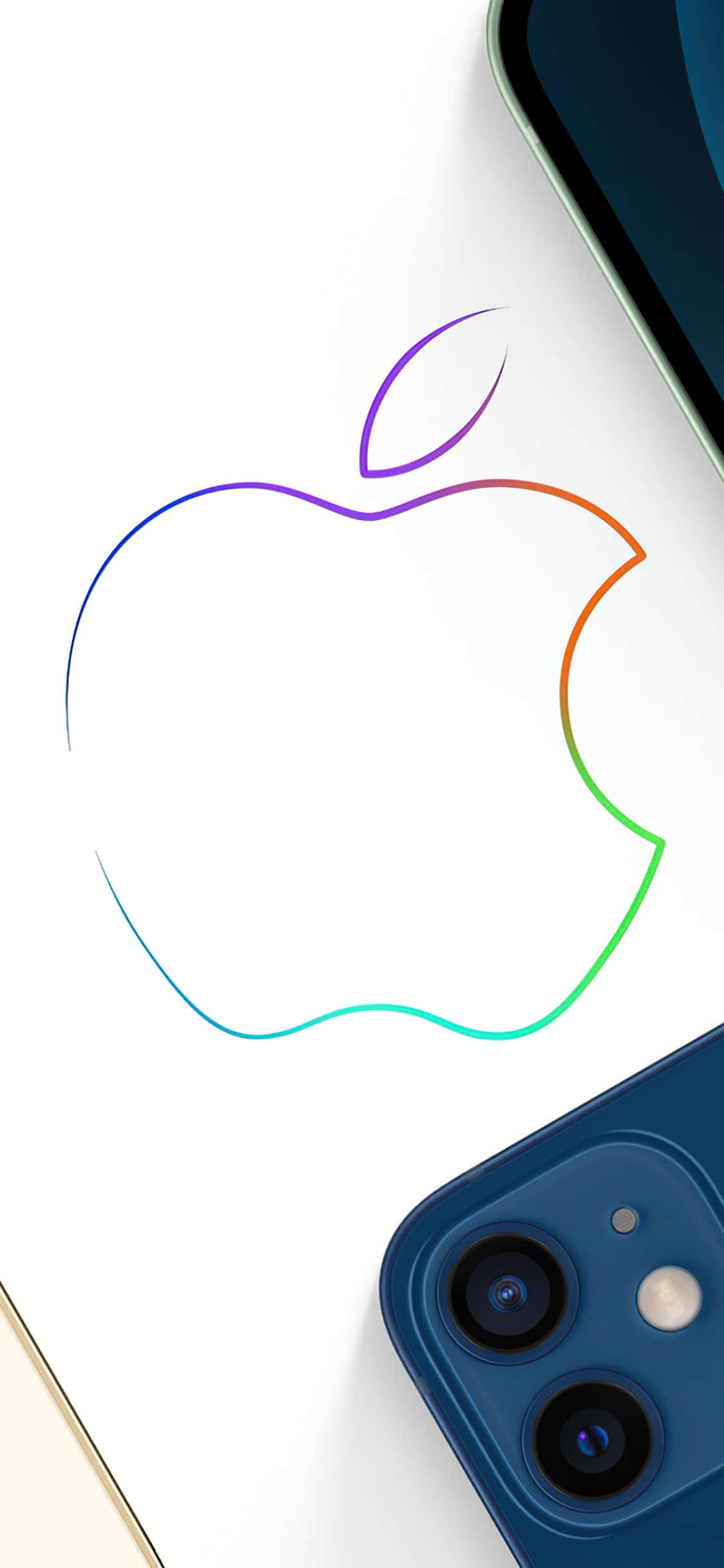 พื้นหลัง iPhone Xs Max Apple สีสันเส้นเค้าร่าง วอลเปเปอร์