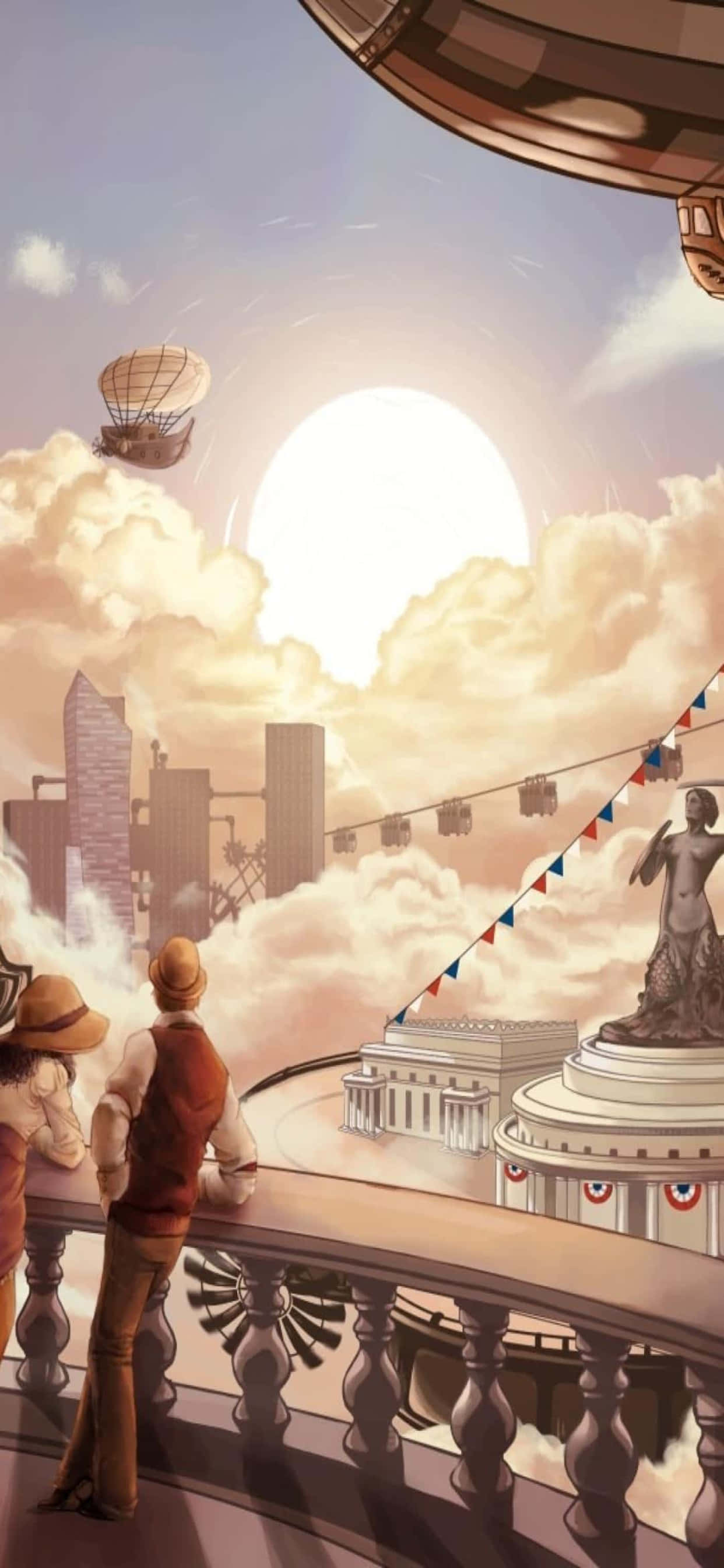 iPhone Xs Max Bioshock Infinite พอร์เทรทพื้นหลังสวรรค์ วอลเปเปอร์