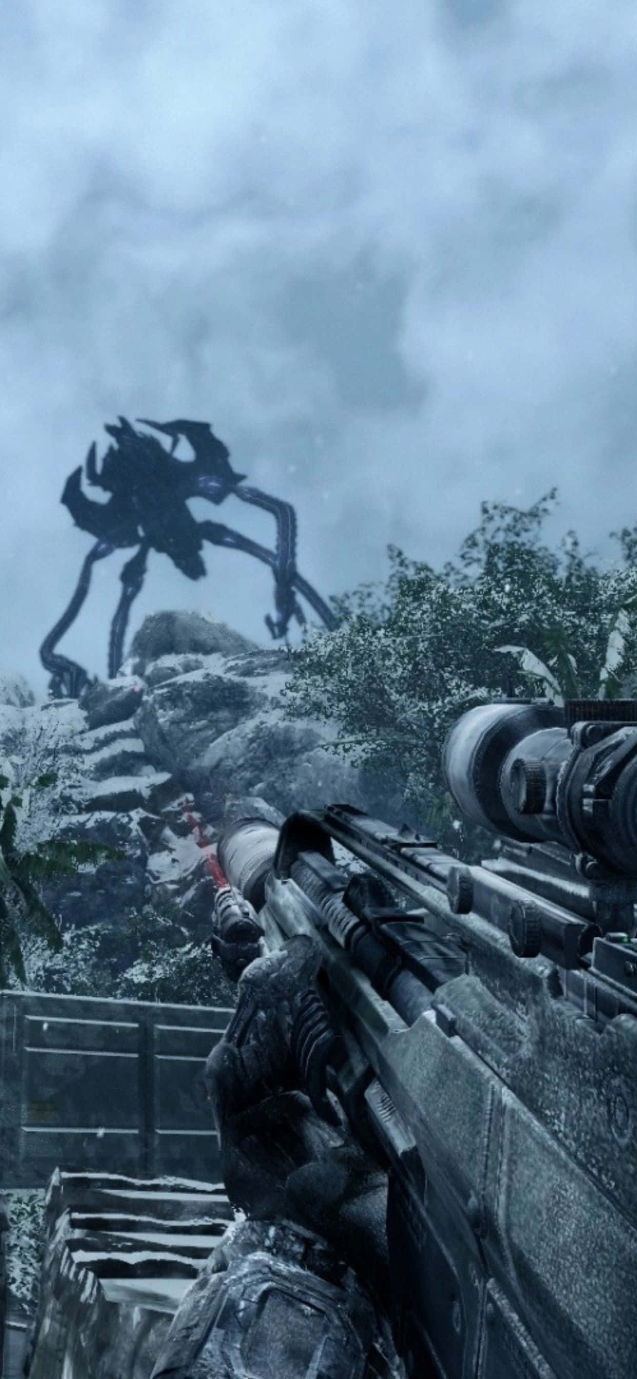 "บัญชาสนามรบด้วยพลังและภาพระดับตำนานบน iPhone Xs Max Crysis Warhead" วอลเปเปอร์