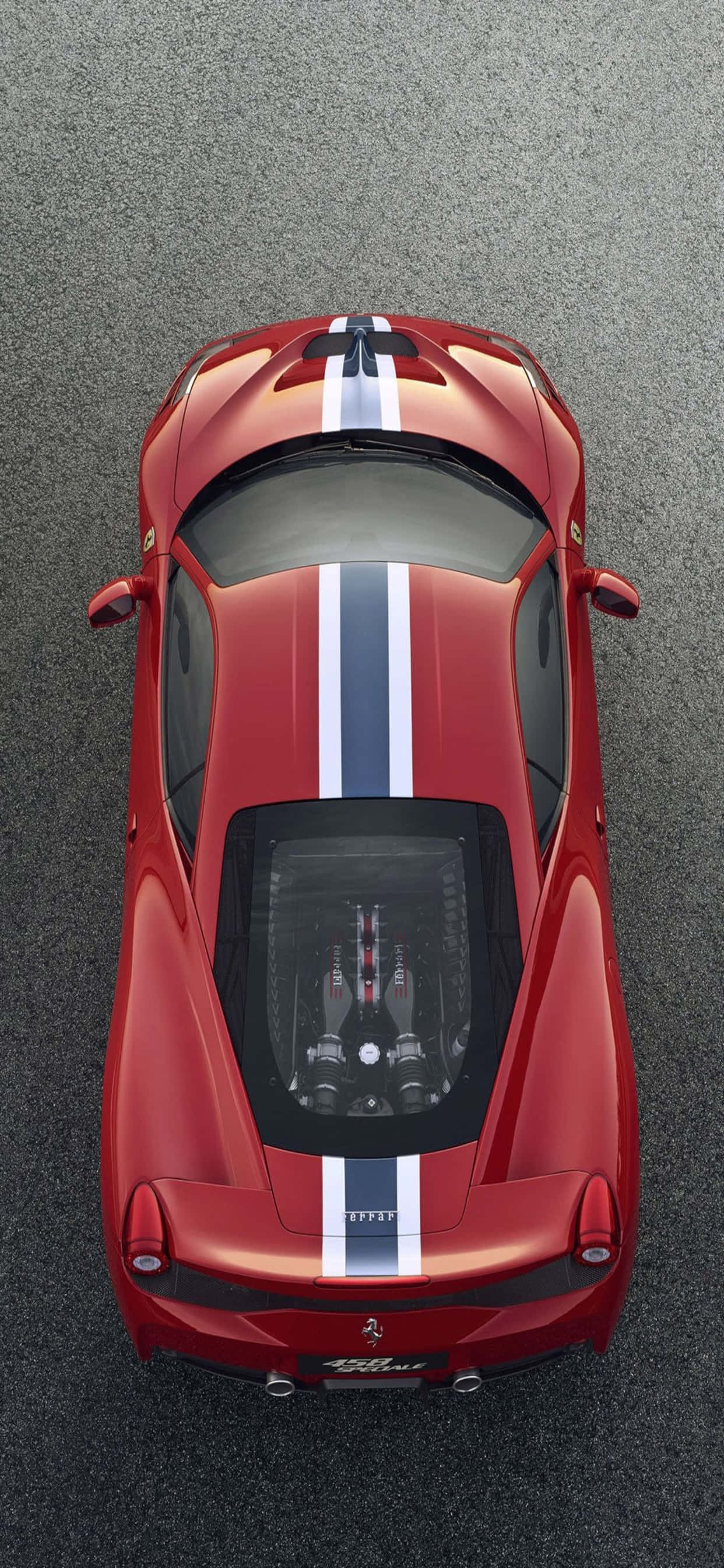 พื้นหลัง iPhone Xs Max Ferrari สีแดง Ferrari 458 Speciale ปี 2014 พร้อมลายเส้น วอลเปเปอร์