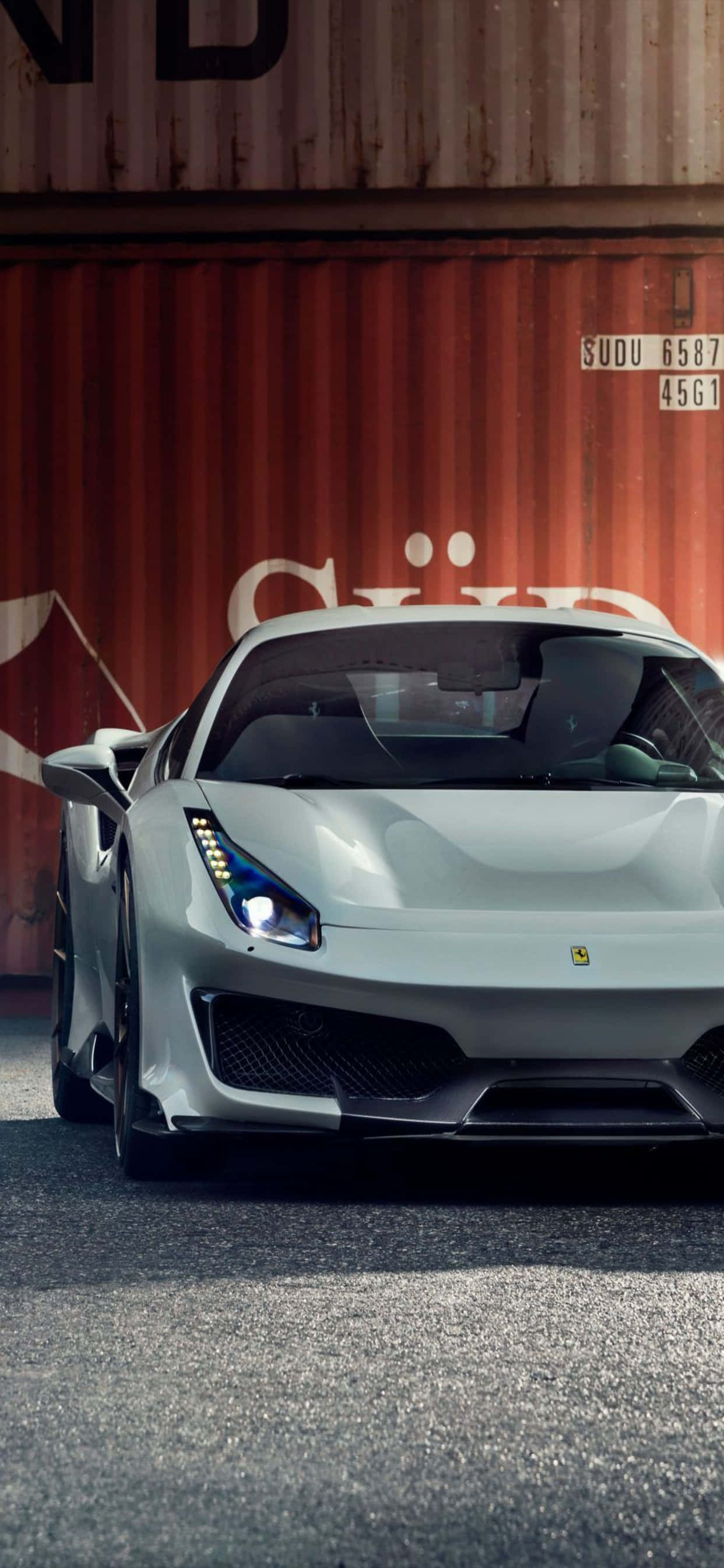 iPhone Xs Max พื้นหลัง Ferrari สีเทา Ferrari 488 Pista วอลเปเปอร์
