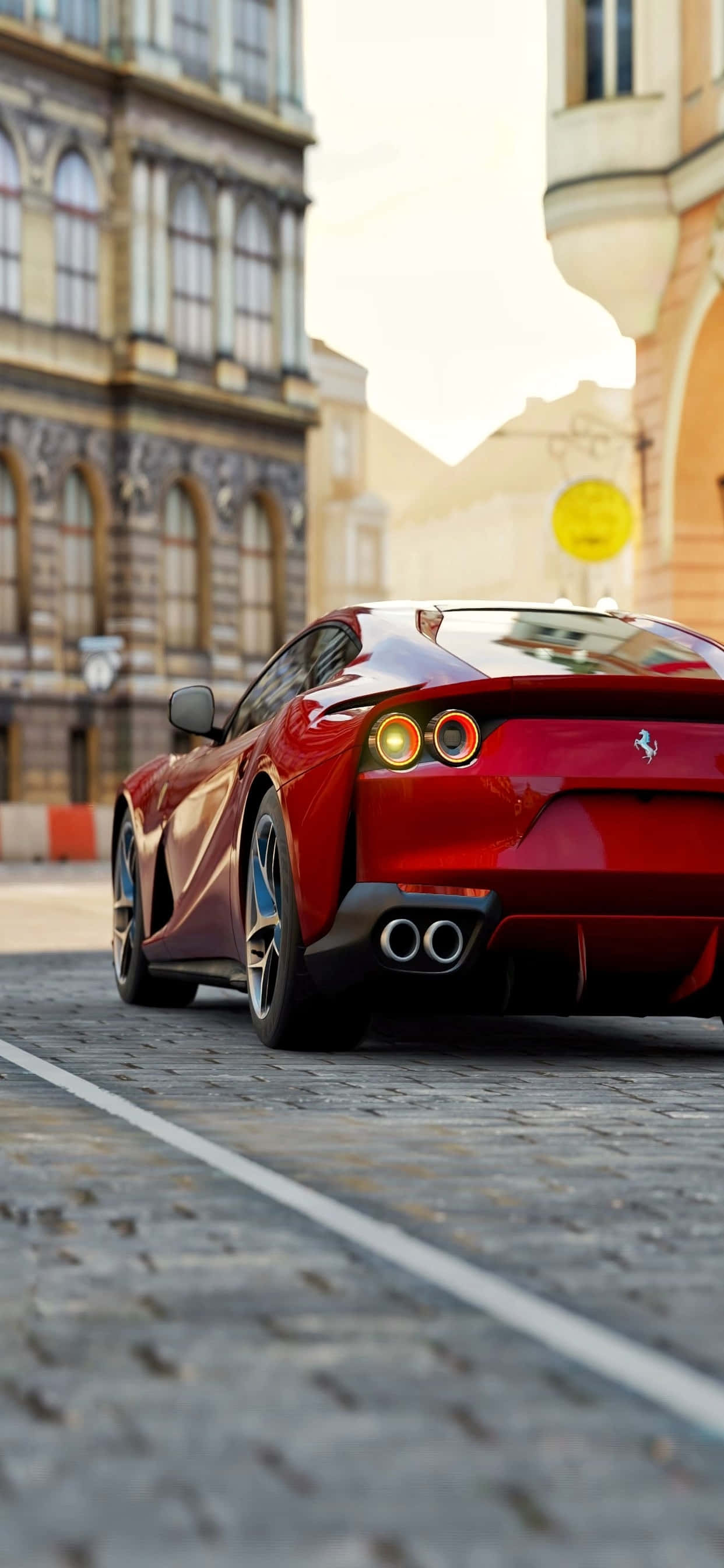 พื้นหลัง iPhone Xs Max Ferrari สีแดง Ferrari 812 Superfast วอลเปเปอร์