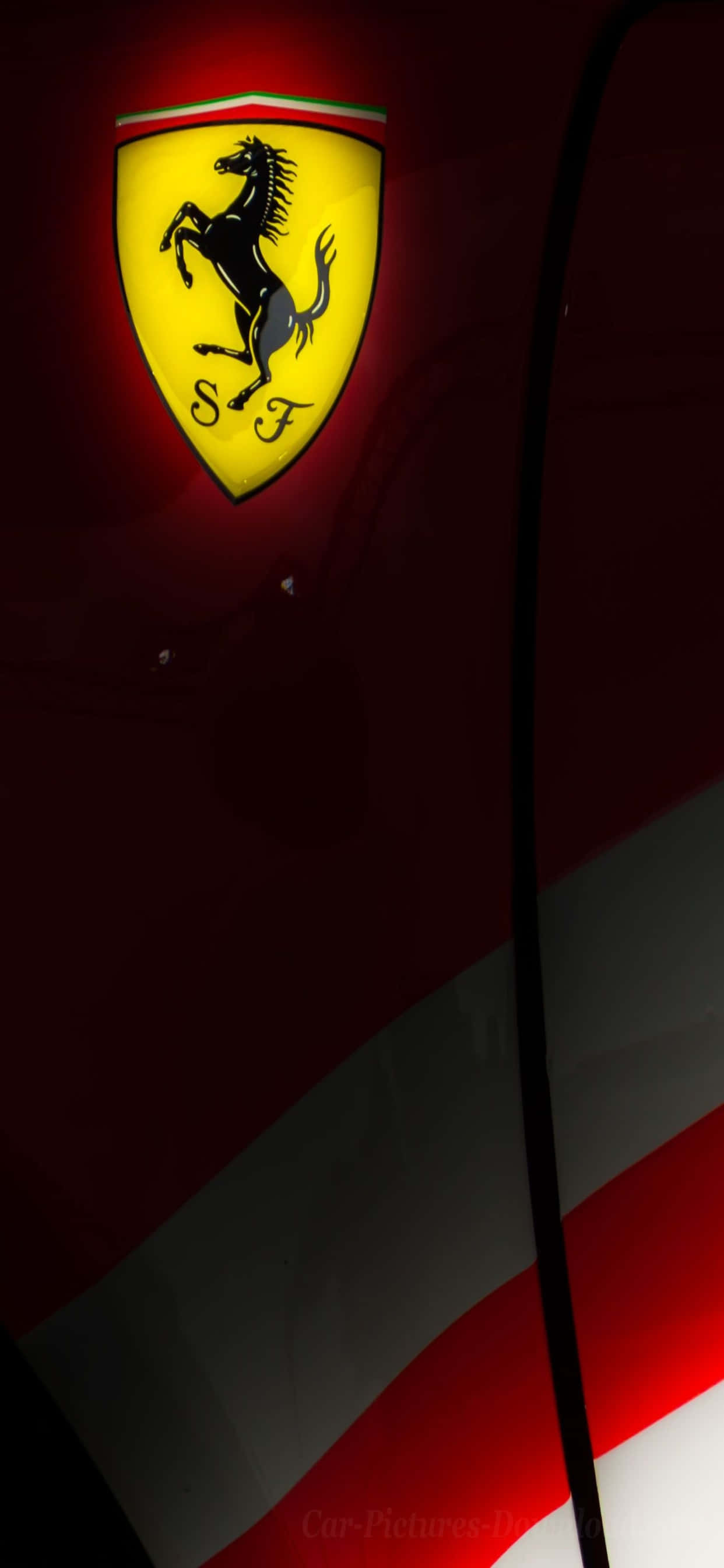 iPhone Xs Max พื้นหลัง Ferrari โลโก้ Scuderia Ferrari วอลเปเปอร์