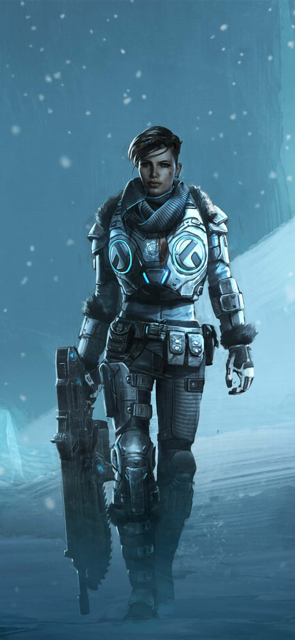 พื้นหลัง iPhone XS Max Gears Of War 5 Kait Snow วอลเปเปอร์