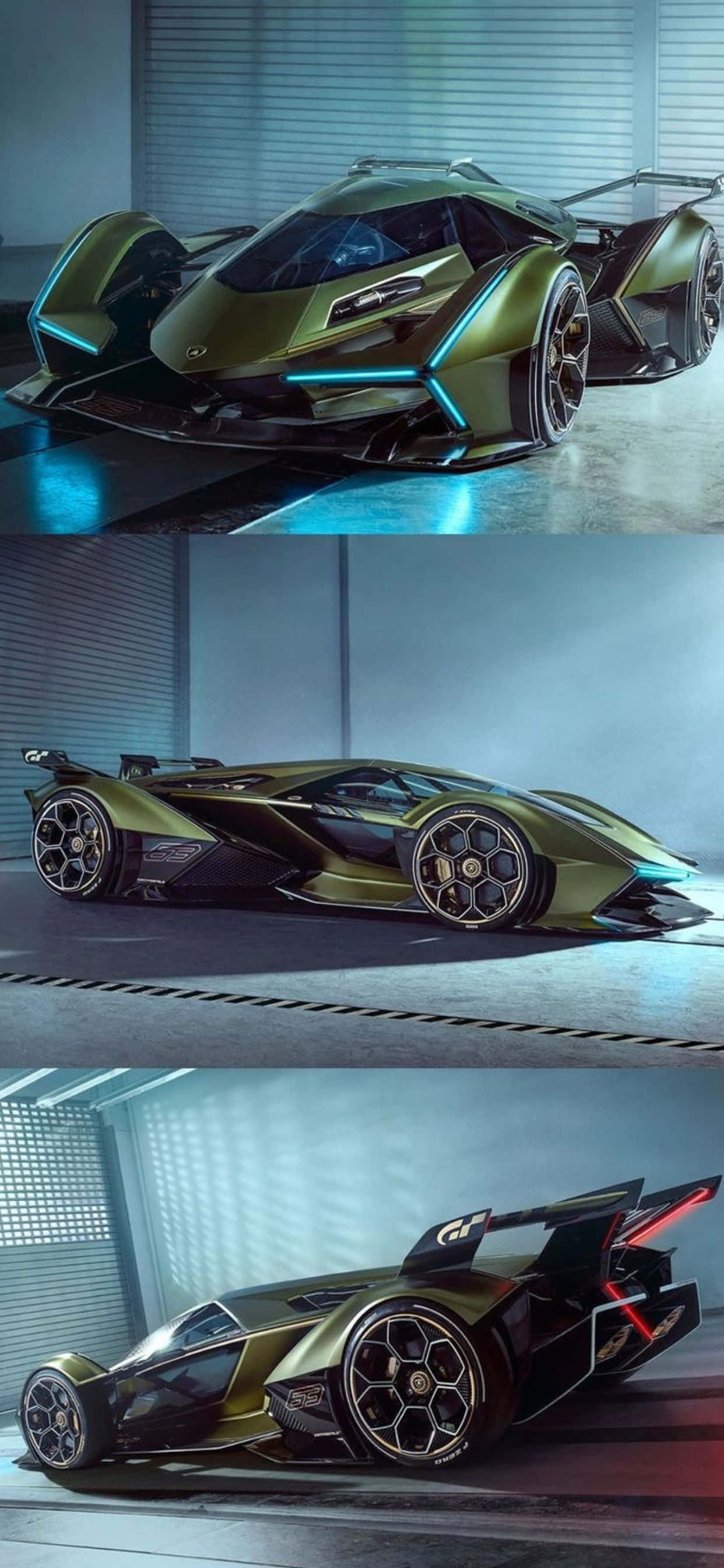 พื้นหลัง iPhone XS Max Lamborghini V12 Vision GT วอลเปเปอร์