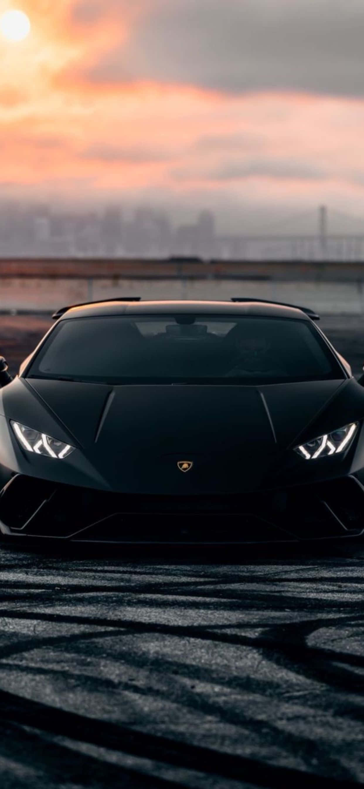 พื้นหลัง iPhone XS Max Lamborghini Black Huracan วอลเปเปอร์