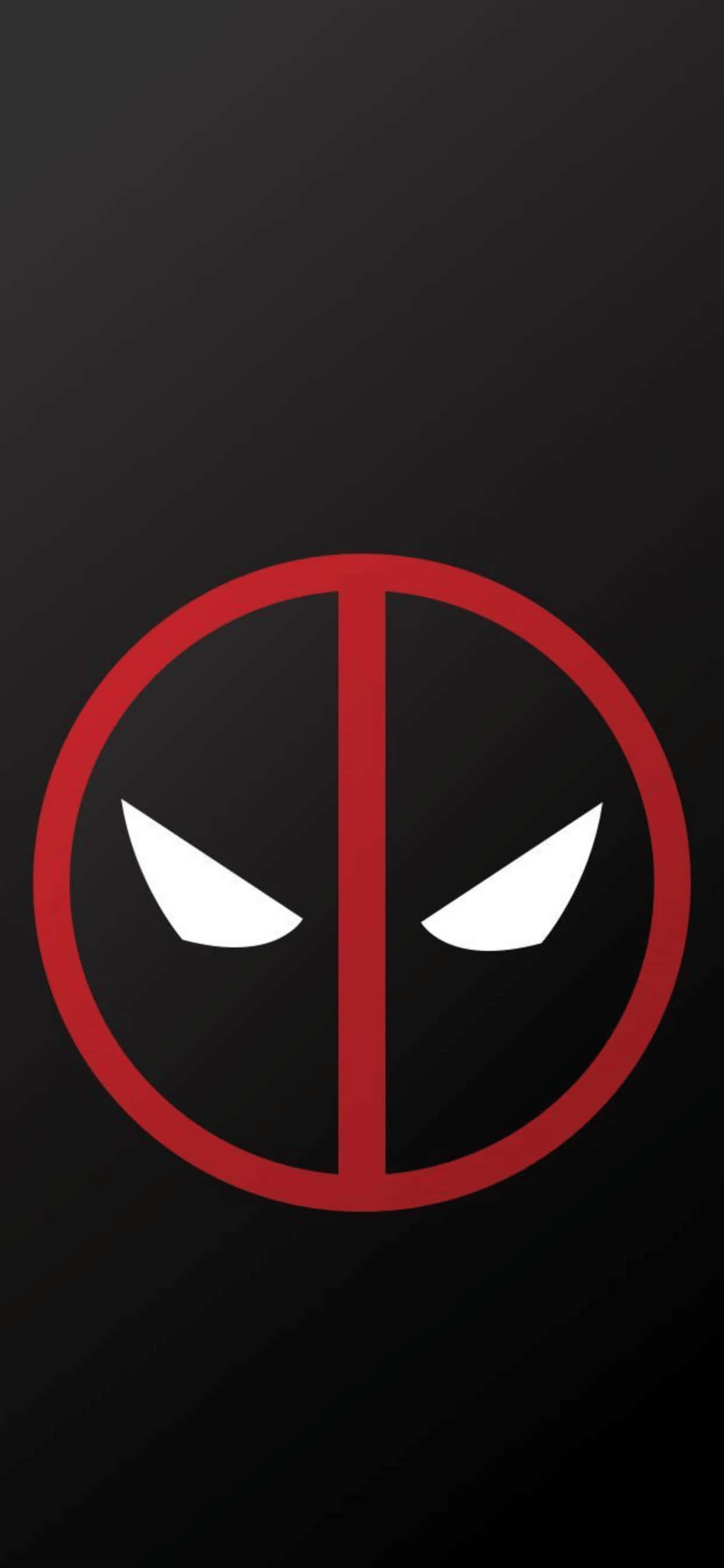 iPhone XS Max พื้นหลังโลโก้ Marvel Deadpool วอลเปเปอร์