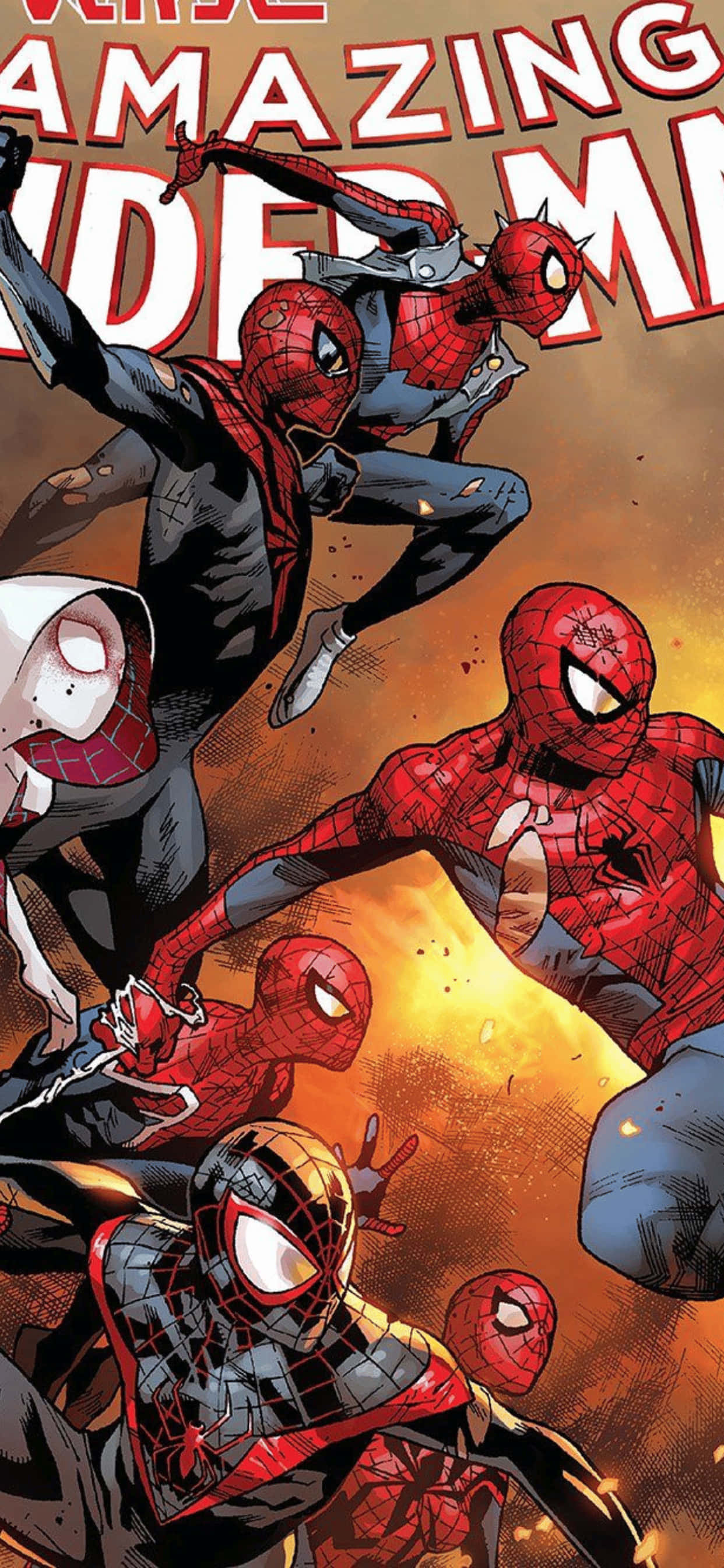 พื้นหลัง iPhone XS Max Marvel Spider-Man มัลติเวิร์ส วอลเปเปอร์