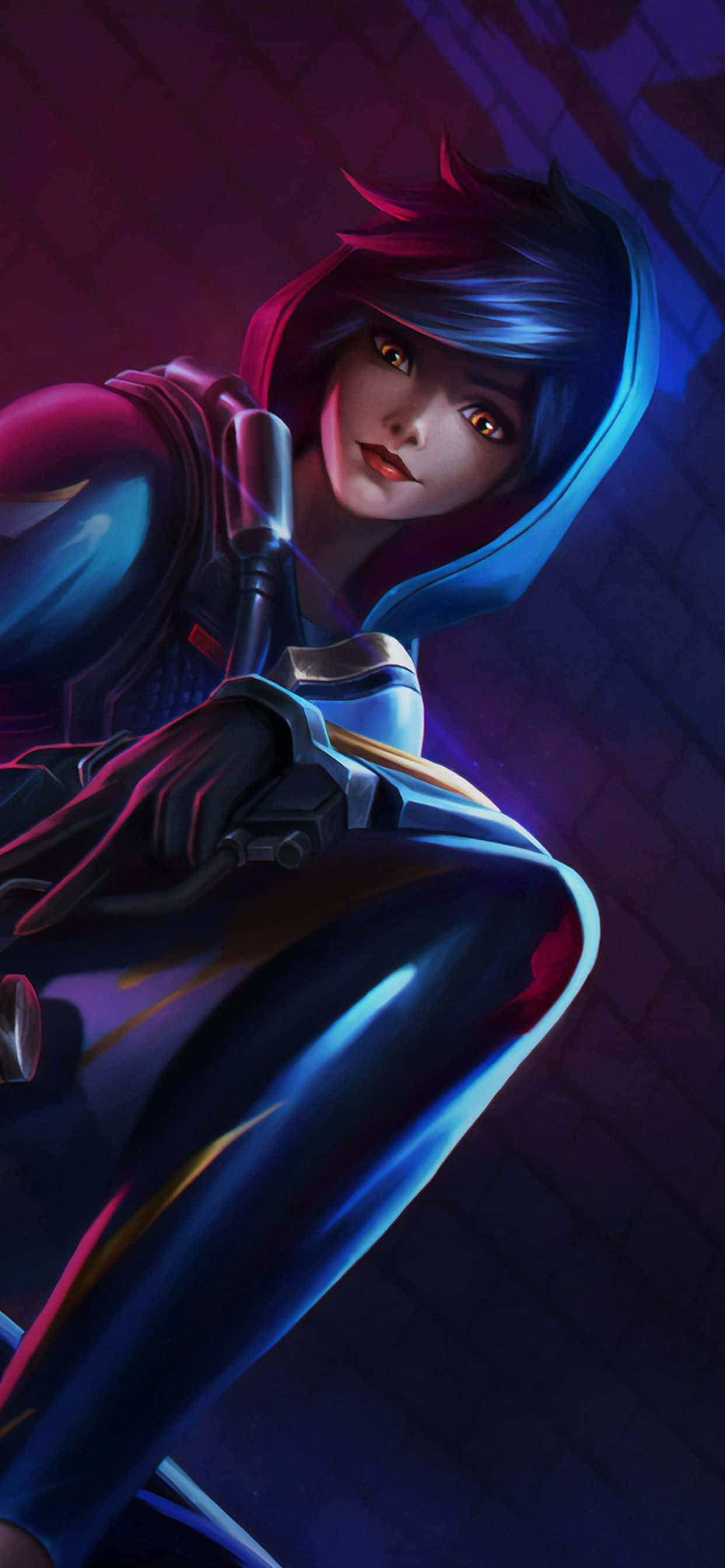 พื้นหลัง iPhone Xs Max Overwatch Tracer ผิวสีเข้ม วอลเปเปอร์