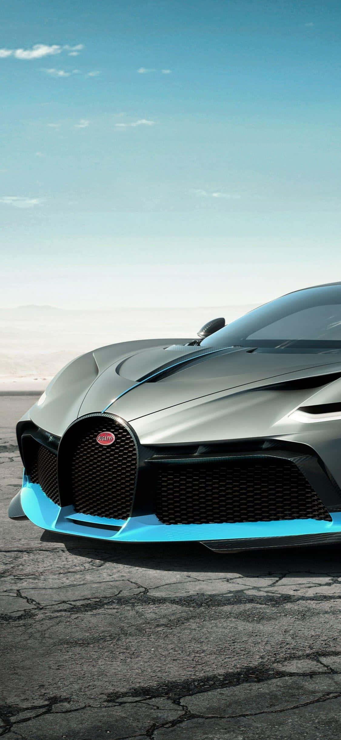 พื้นหลัง iPhone XS Max Project Cars 2 รถ Bugatti Divo สีเทาเข้ม วอลเปเปอร์