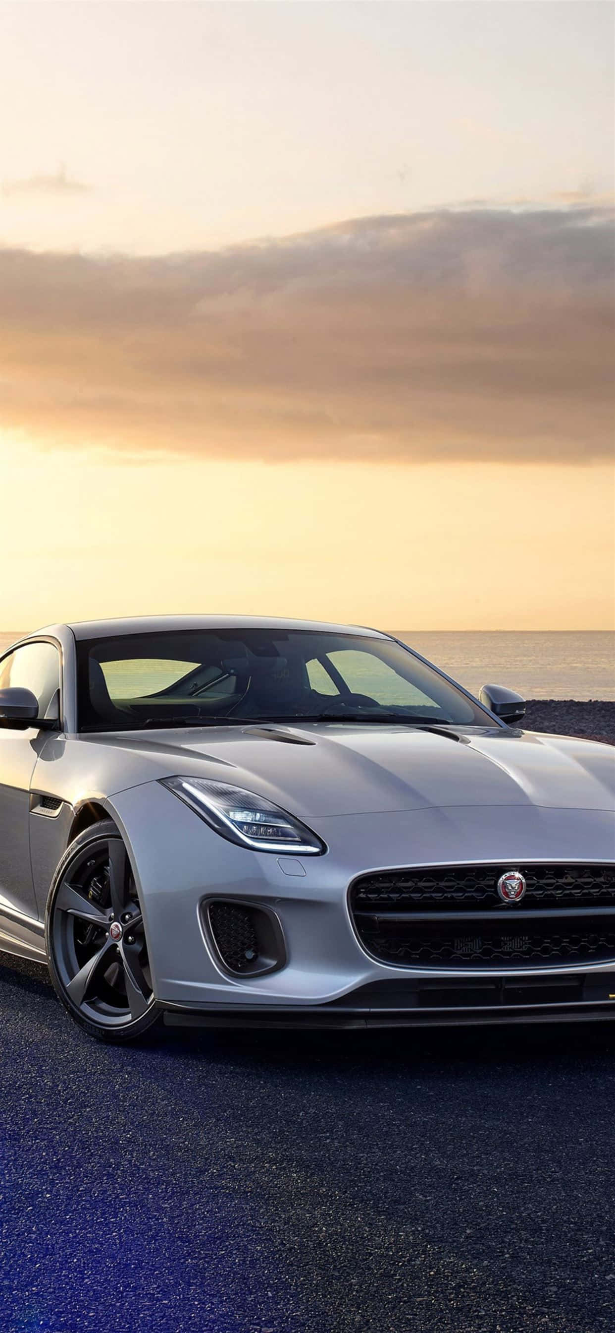 พื้นหลัง iPhone XS Max Project Cars 2 Jaguar F-Type สีเทา วอลเปเปอร์