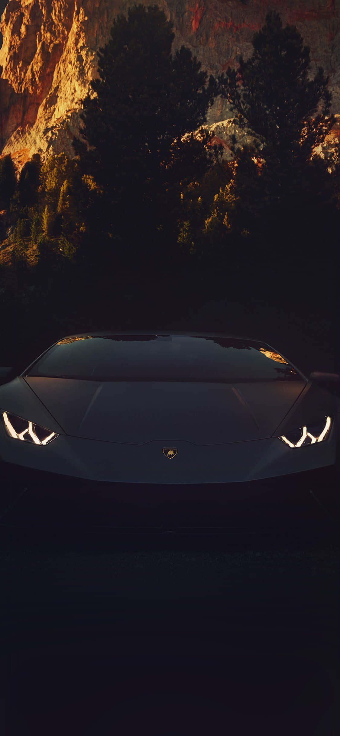 พื้นหลัง iPhone XS Max Project Cars 2 รถ Lamborghini Aventador สีดำล้วน วอลเปเปอร์