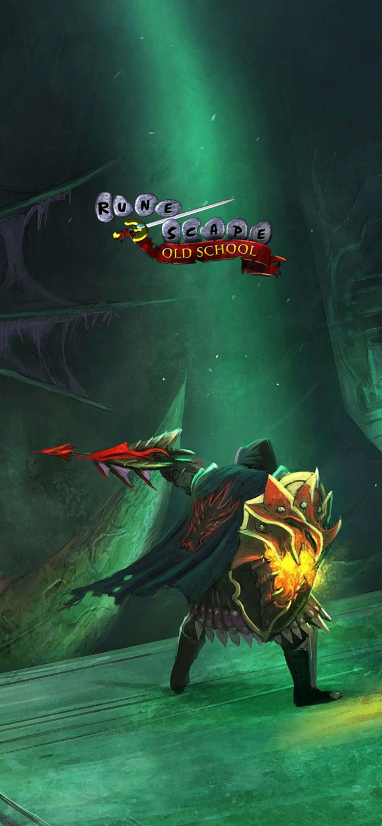 พื้นหลังหน้าจอหลักสีเขียว iPhone Xs Max Runescape Oldschool วอลเปเปอร์