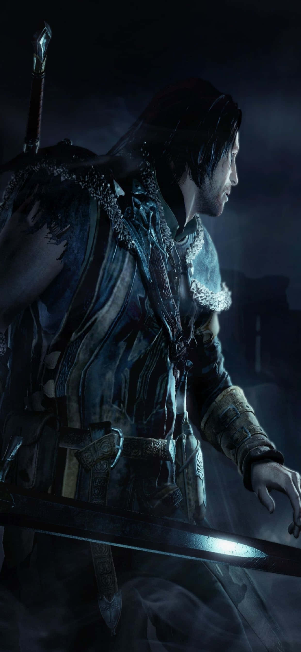 กัปตันประตูดำ พื้นหลัง iPhone Xs Max Shadow Of Mordor วอลเปเปอร์