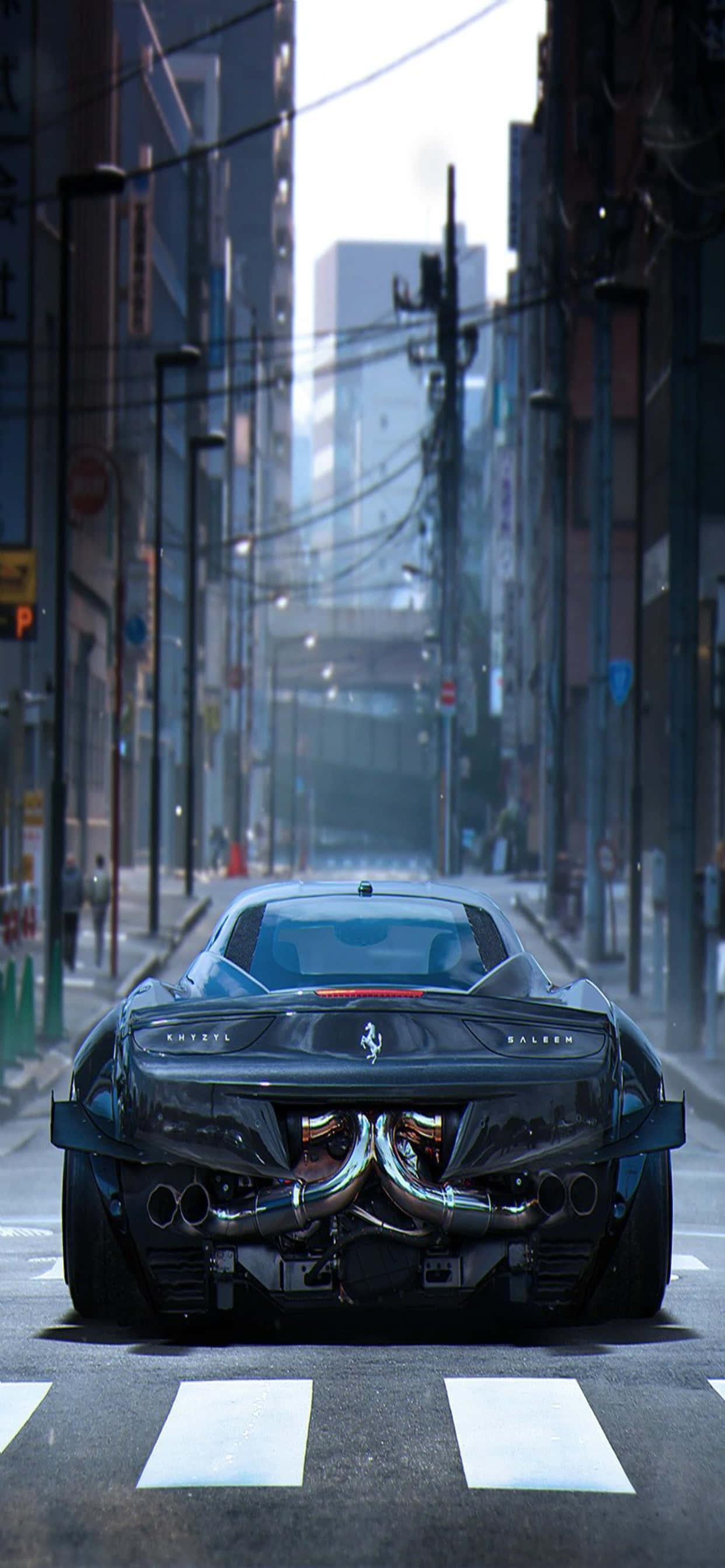iPhone Xs Max Ferrari พื้นหลัง ดำ Ferrari 458 วอลเปเปอร์