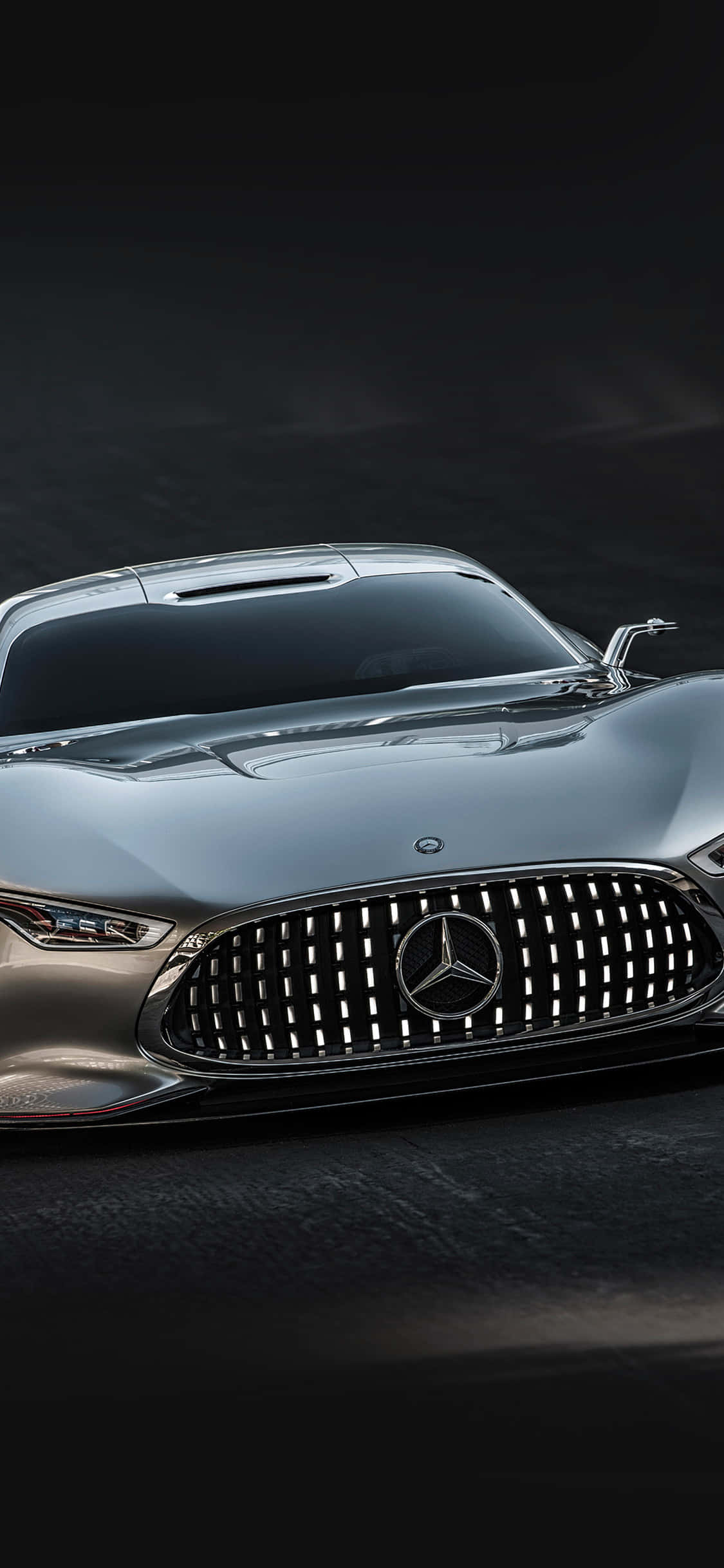 พื้นหลังสีเงิน iPhone Xs Mercedes Amg พร้อมแสงสะท้อน วอลเปเปอร์