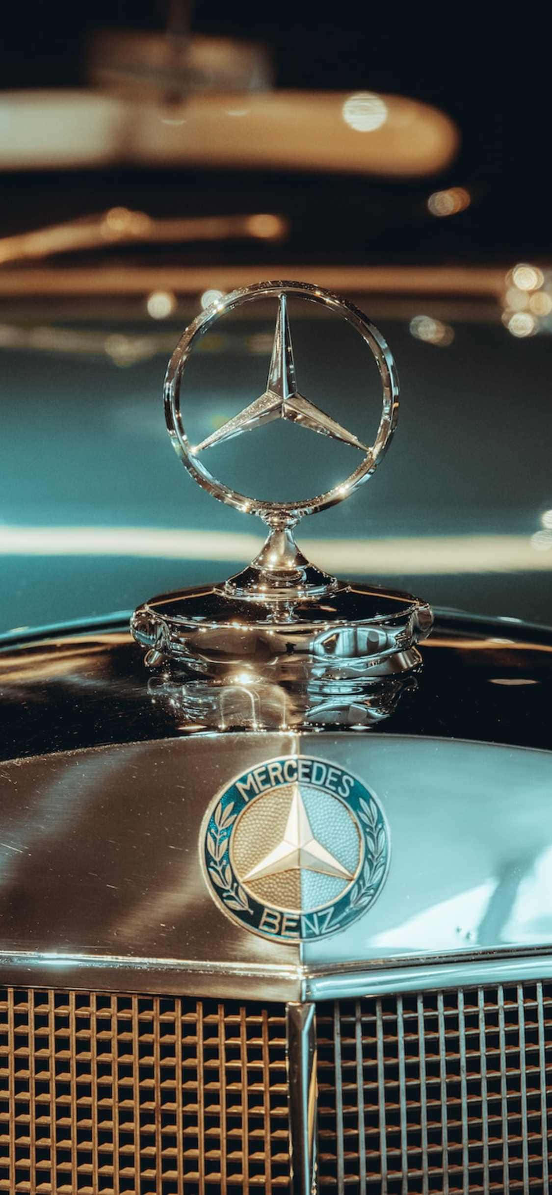 พื้นหลัง iPhone Xs Mercedes สีเทา Mercedes-Benz 500K วอลเปเปอร์