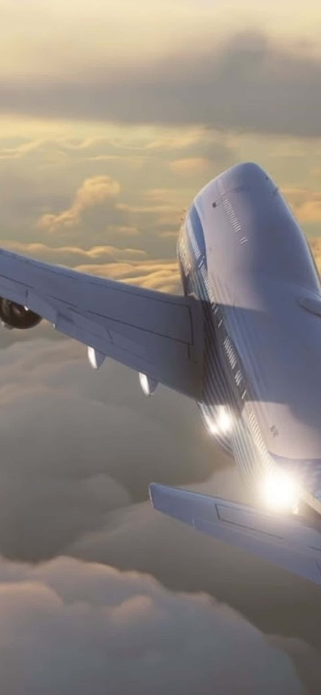 ทะยานสู่ท้องฟ้าด้วย iPhone Xs และ Microsoft Flight Simulator วอลเปเปอร์