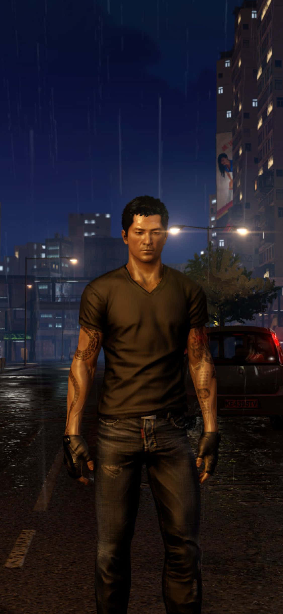 iPhone Xs Sleeping Dogs วีเน็ค ฝน พื้นหลัง วอลเปเปอร์