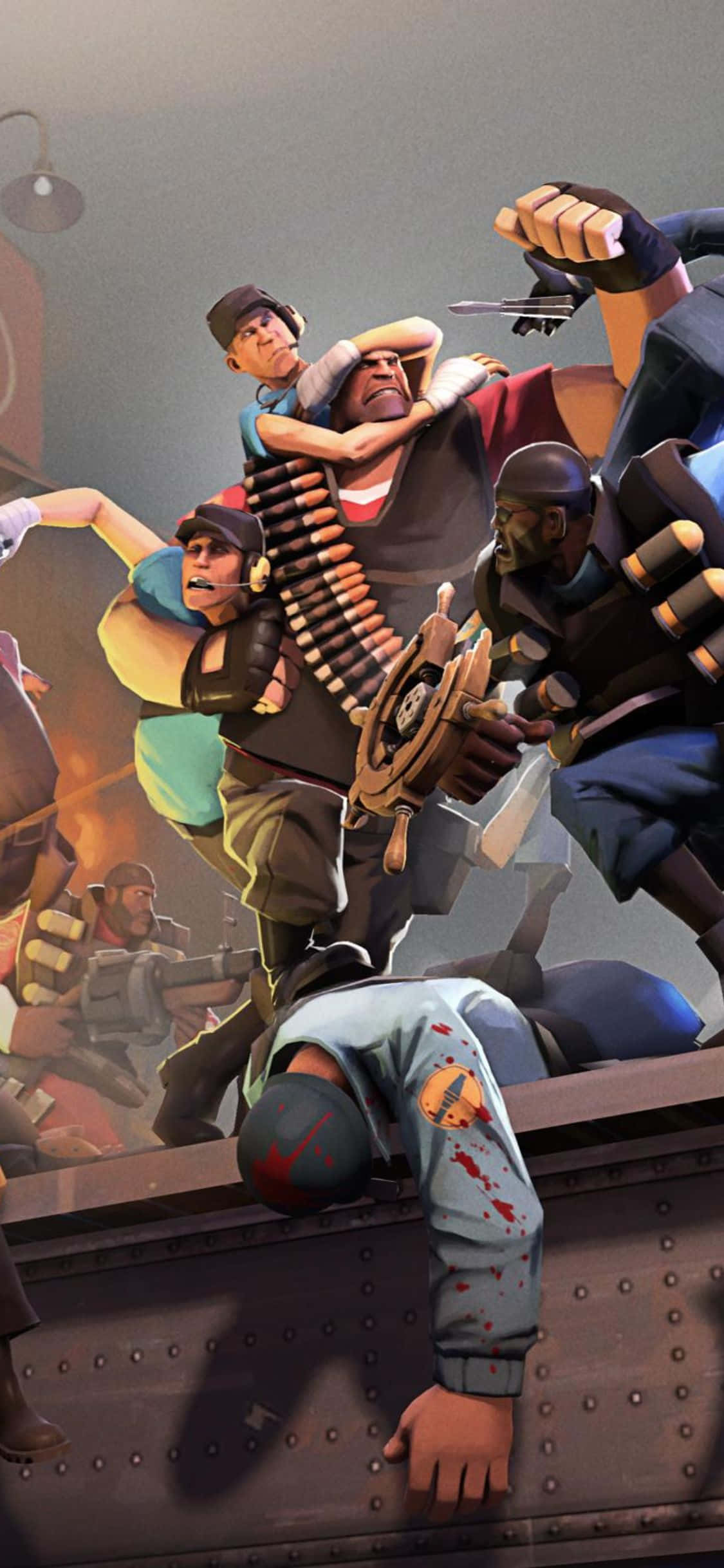 พื้นหลัง iPhone XS ตัวละคร Team Fortress 2 จลาจล วอลเปเปอร์