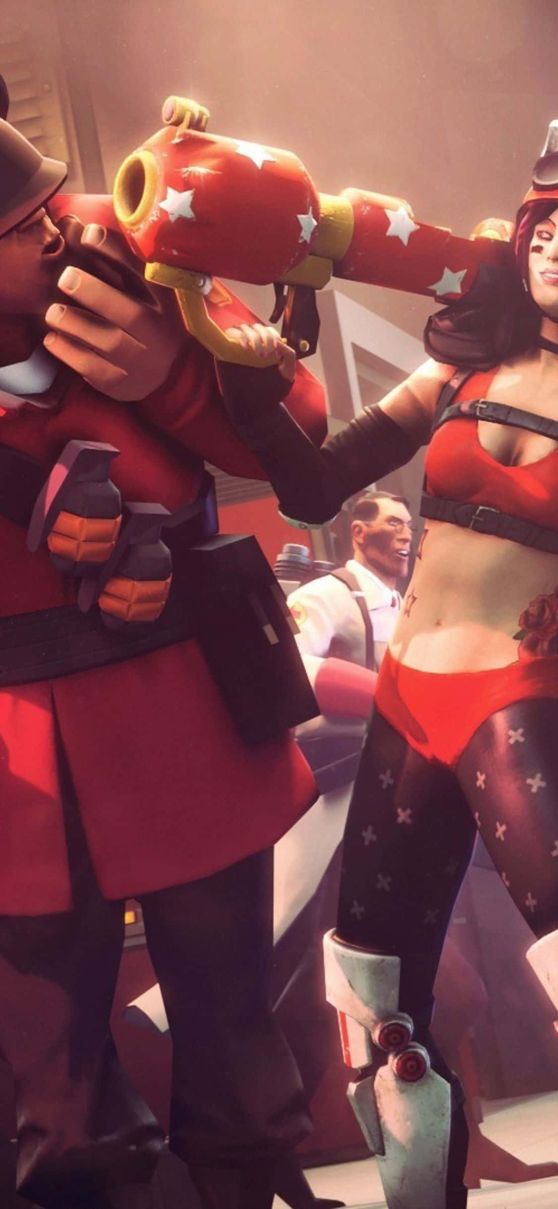 ระเบิดความสนุกกับ iPhone Xs และ Team Fortress 2 วอลเปเปอร์