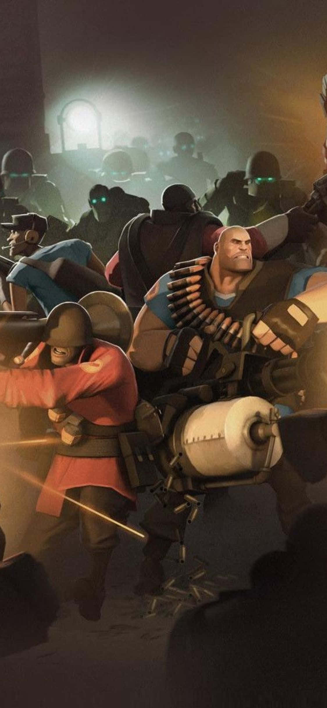 พื้นหลัง iPhone XS Team Fortress 2 สมรภูมิสงคราม วอลเปเปอร์