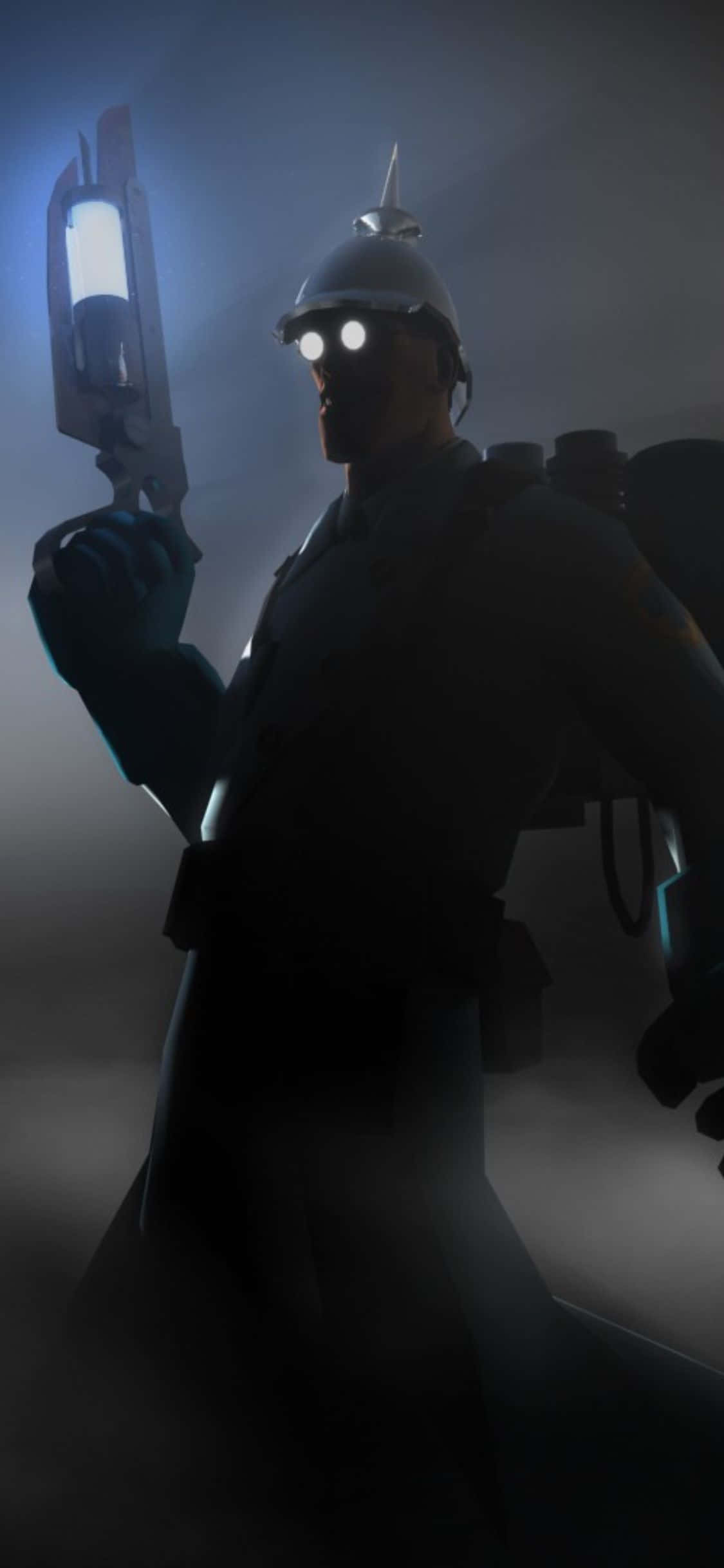 พื้นหลัง iPhone XS Team Fortress 2 เงาของ Medic วอลเปเปอร์