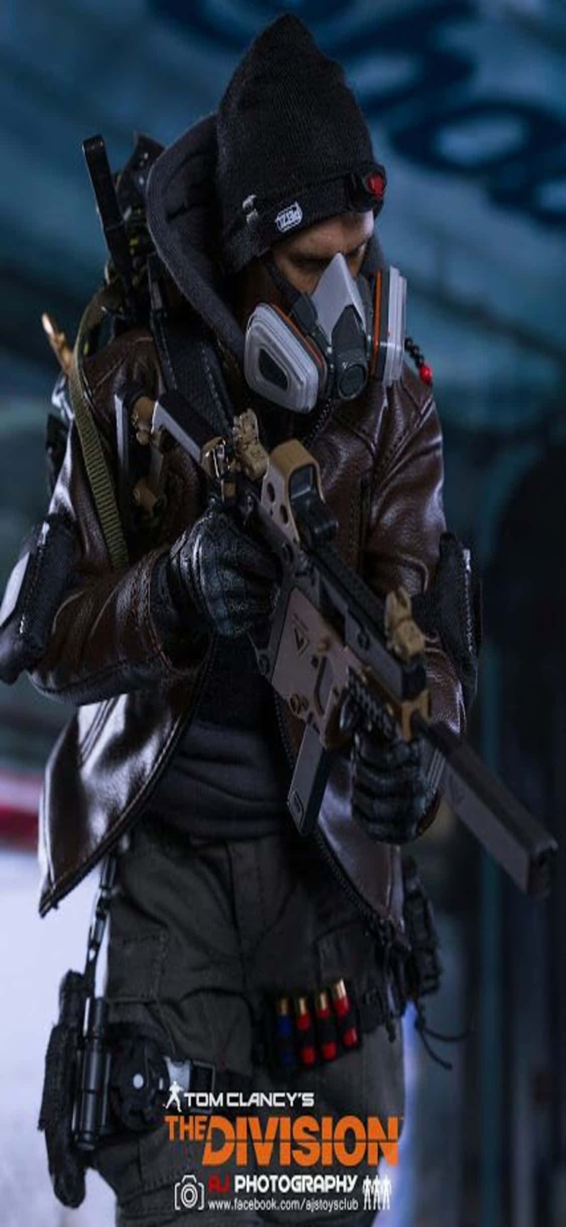 iPhone XS The Division พื้นหลัง ชายสวมหน้ากากในชุดเต็มยศ วอลเปเปอร์