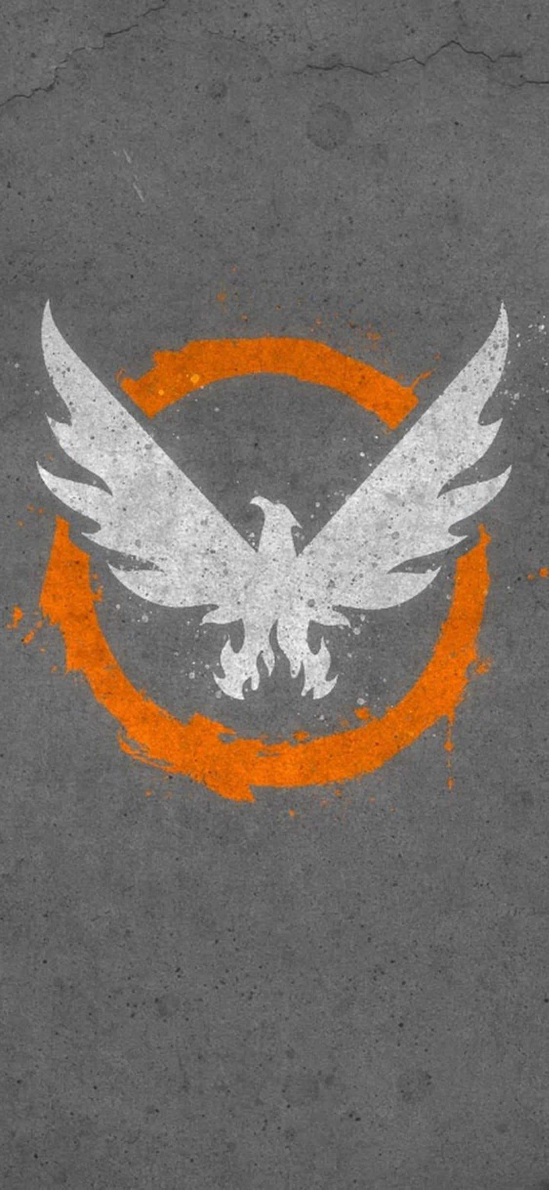 iPhone Xs The Division พื้นหลังโลโก้ฟีนิกซ์สีขาว วอลเปเปอร์