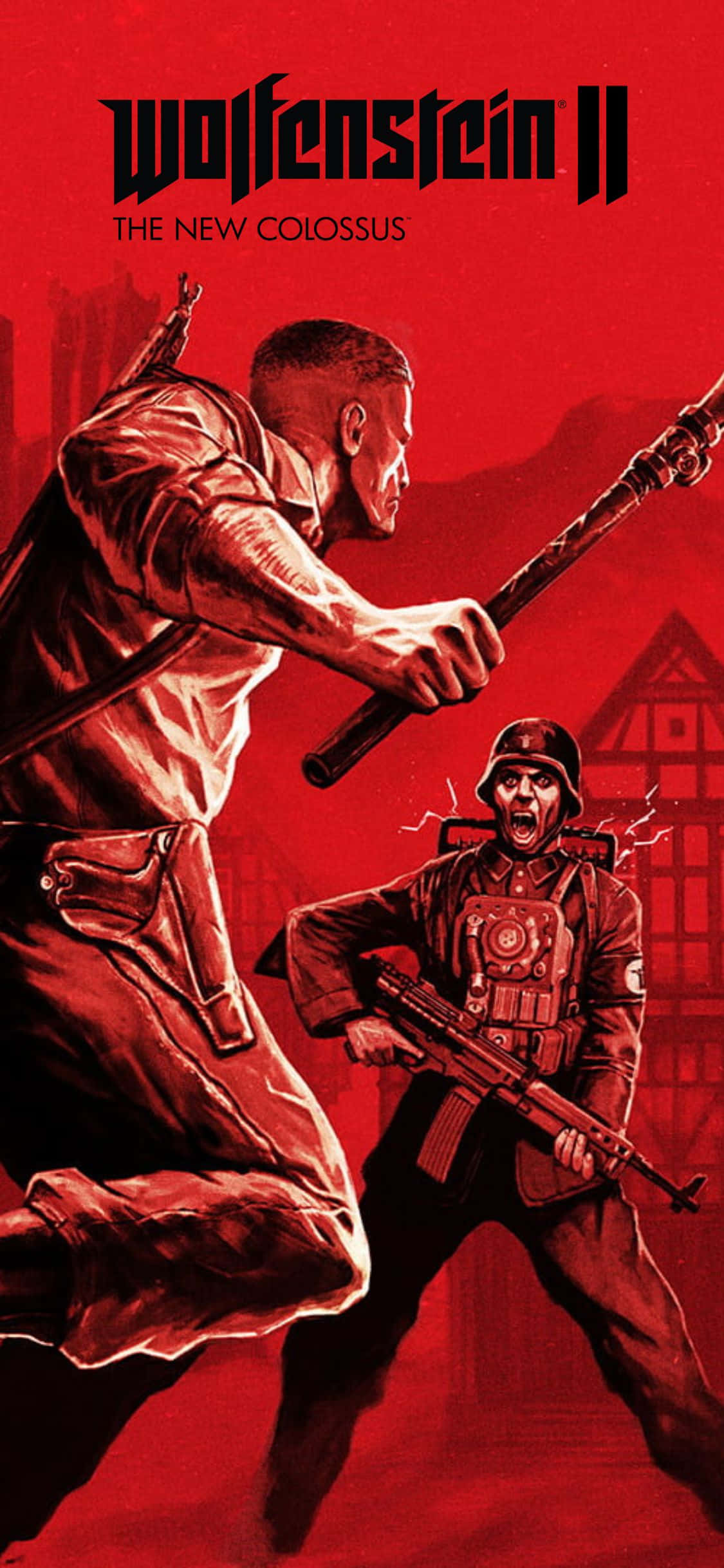 วอลเปเปอร์ iPhone Xs Wolfenstein II สีแดงเลือด วอลเปเปอร์