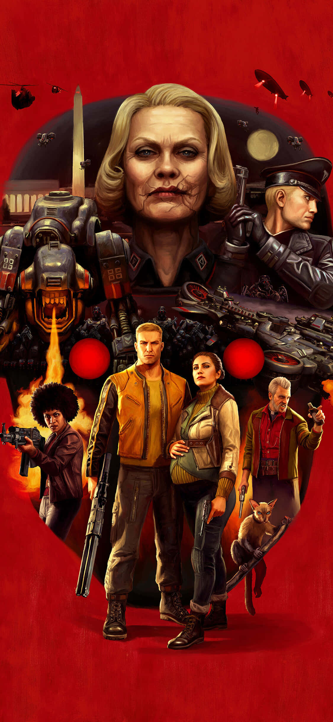 พื้นหลัง iPhone Xs โปสเตอร์ Wolfenstein II วอลเปเปอร์